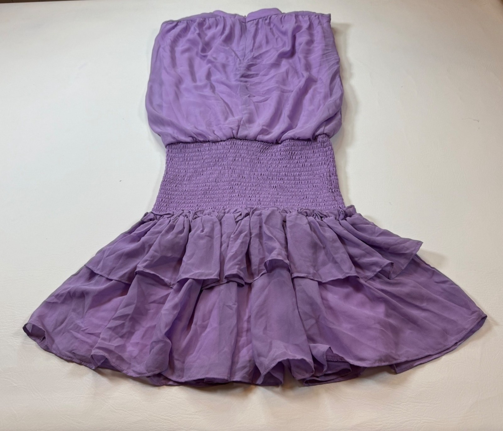Purple Smocked Waist Mini Dress By Pants Store Small Polyester (HH225)