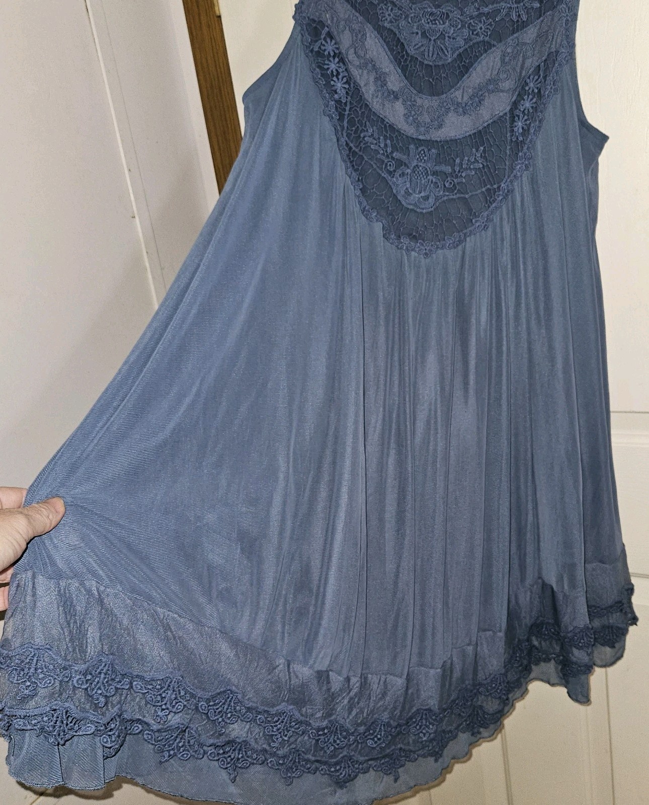 Altar’d State Mini Swing Dress Sleeveless Crochet Flowy Fairycore Whimsical Sz M