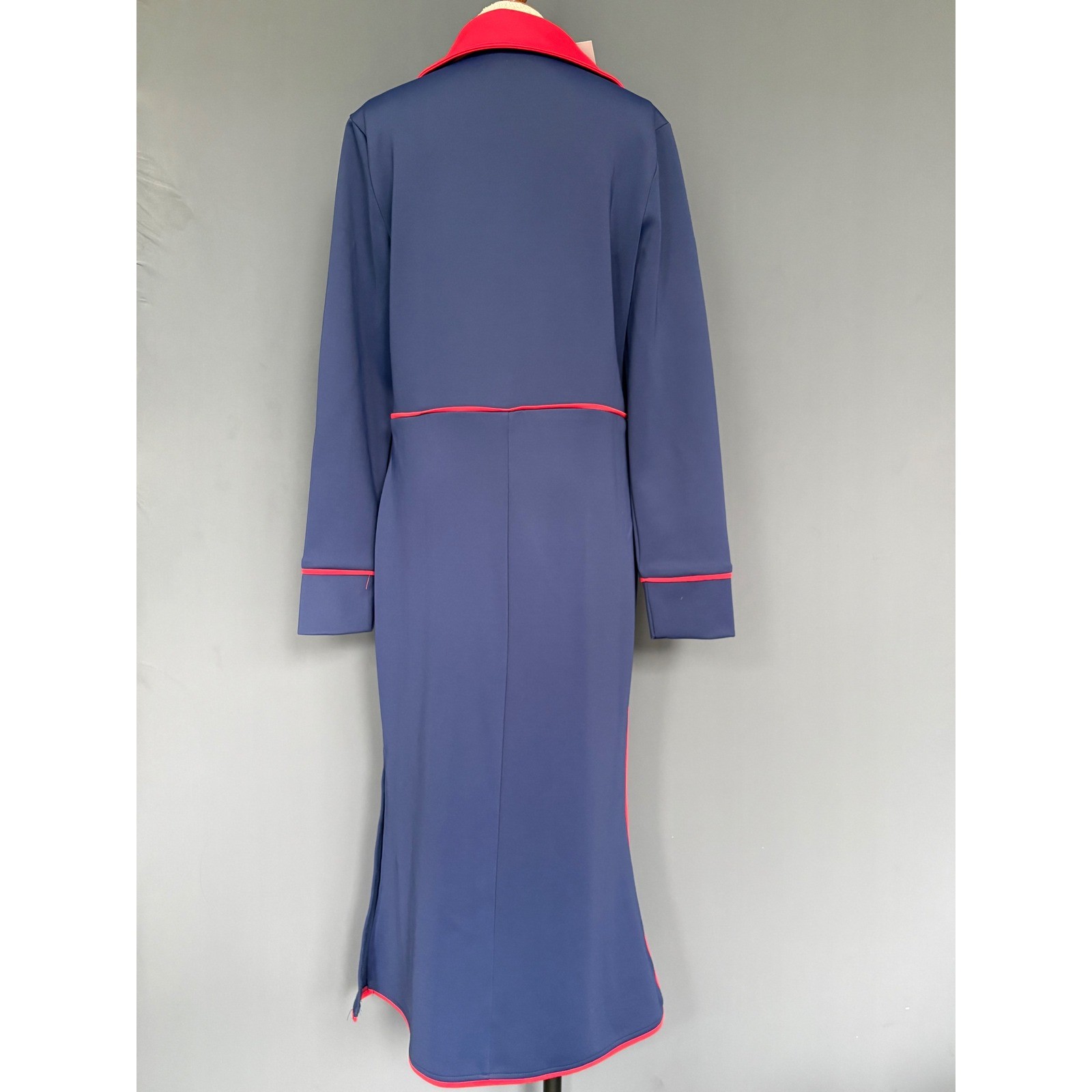 Oyrosy Retro 60s Style Maxi Dress | XL | Navy Red Mod 1970s