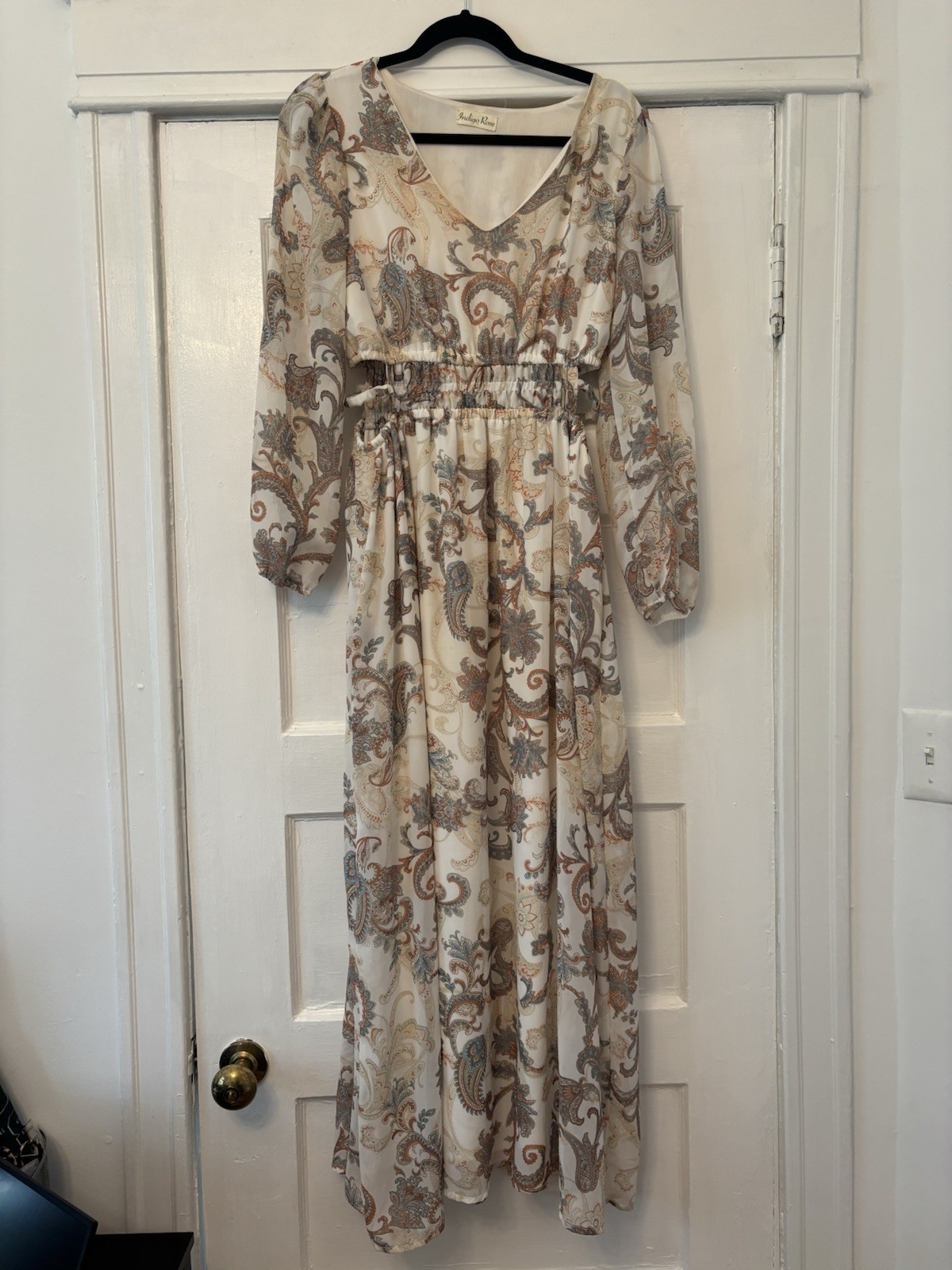 Indigo Rose Floral Dress with Cutouts