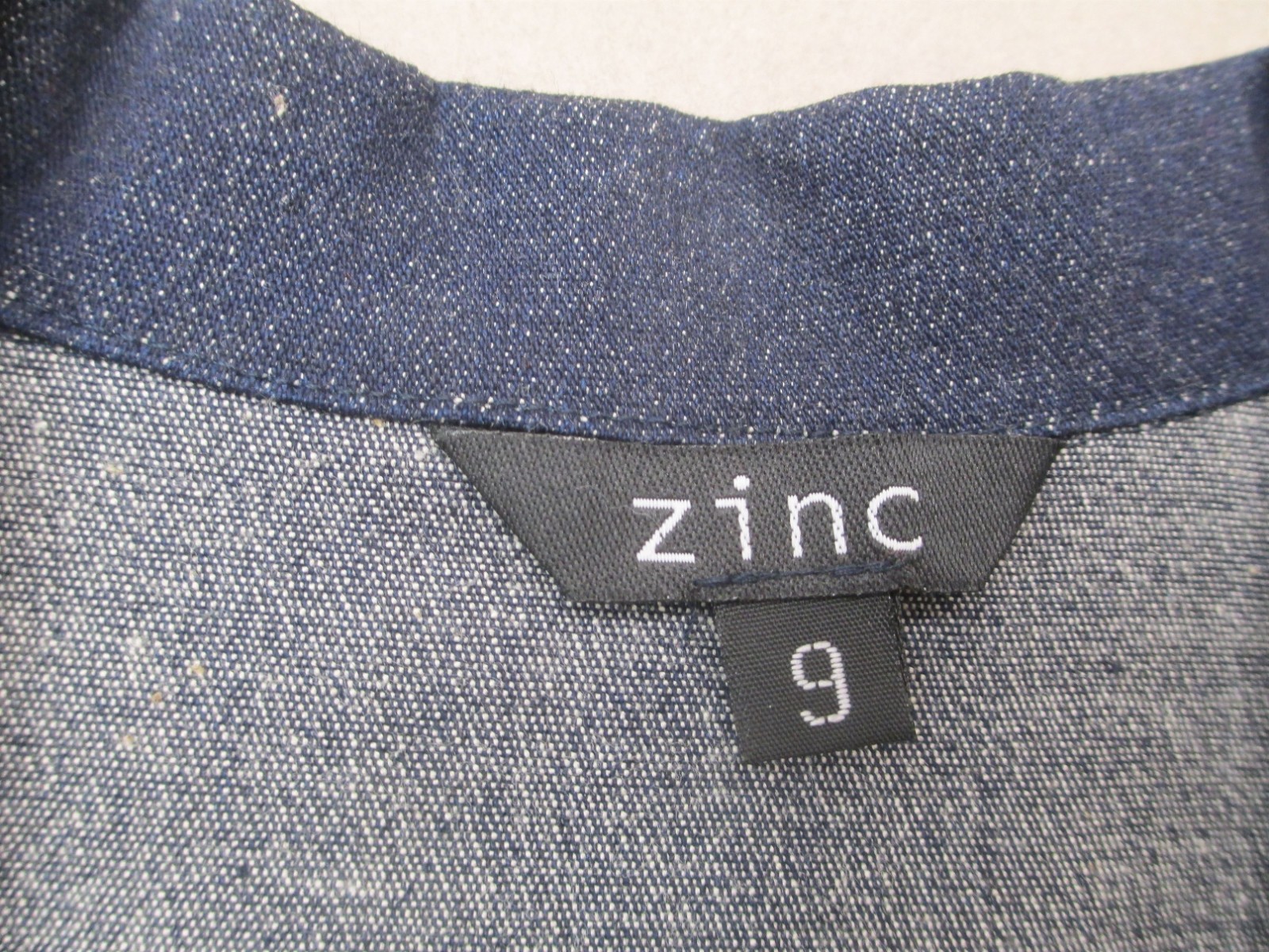 NWT Zinc Size 9 Womens Blue Belted Sleeveless Collared Straight Denim Dress 944