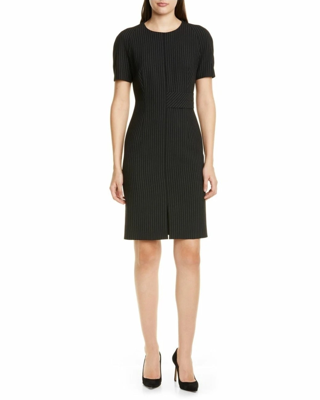 HUGO BOSS Dedori Pinstripe Ponte Sheath Dress Women’s Size 8 Career Office