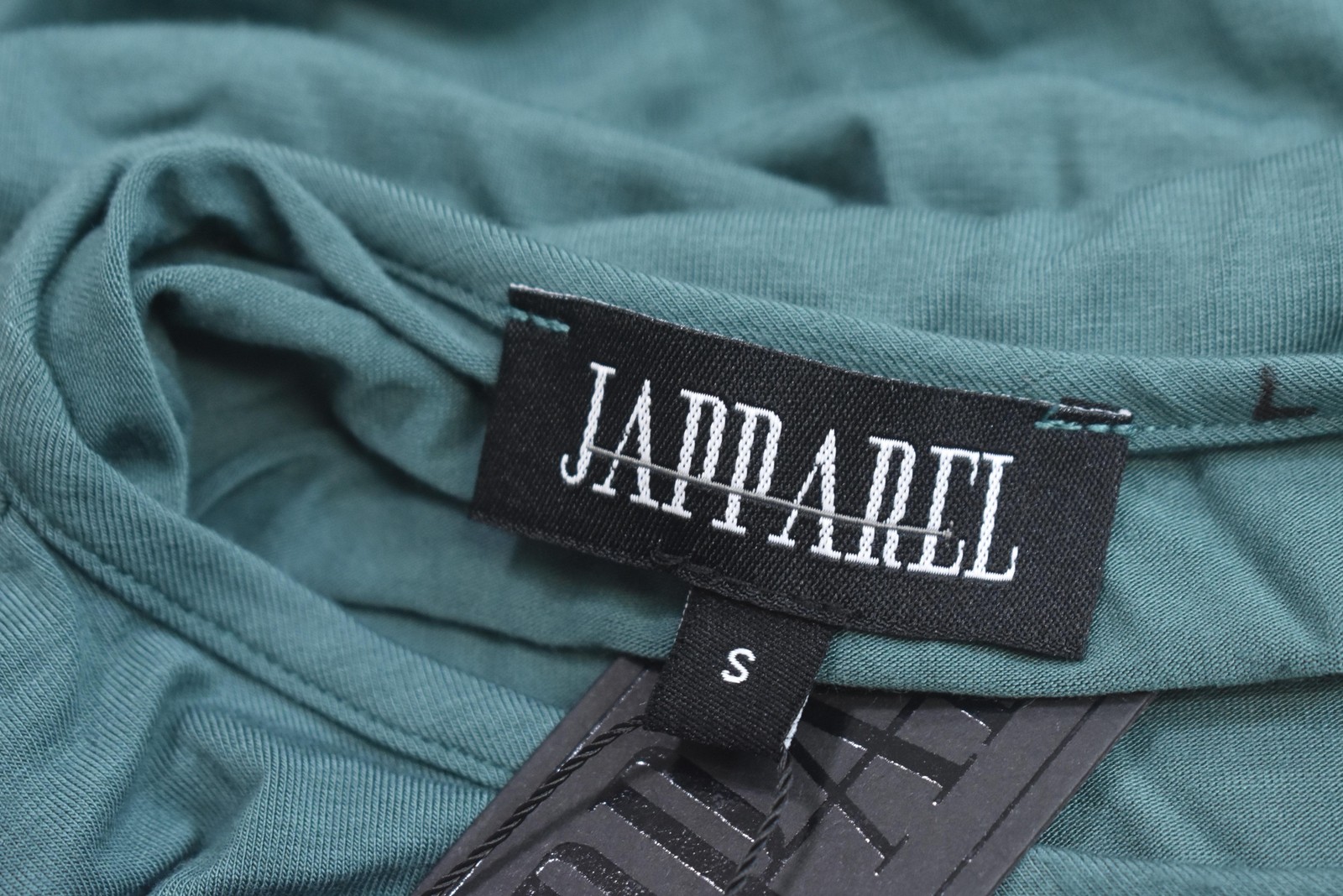 JAPPAREL Dress Womens Small Green Teal Asymmetrical Dolman Midi Stretch Made USA