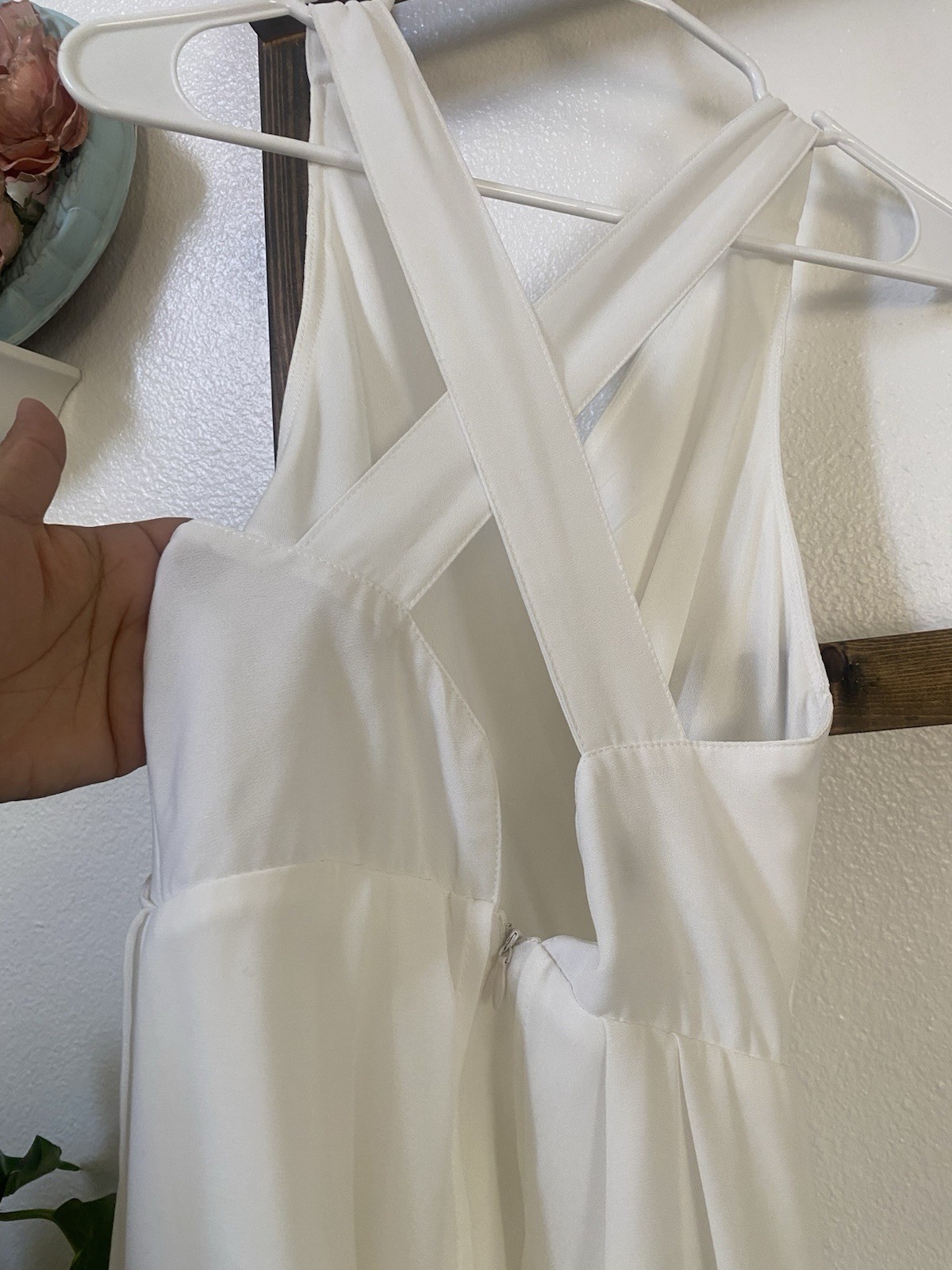 Tobi White Solid Chiffon V-Neck Strappy Layered Mini Dress XS