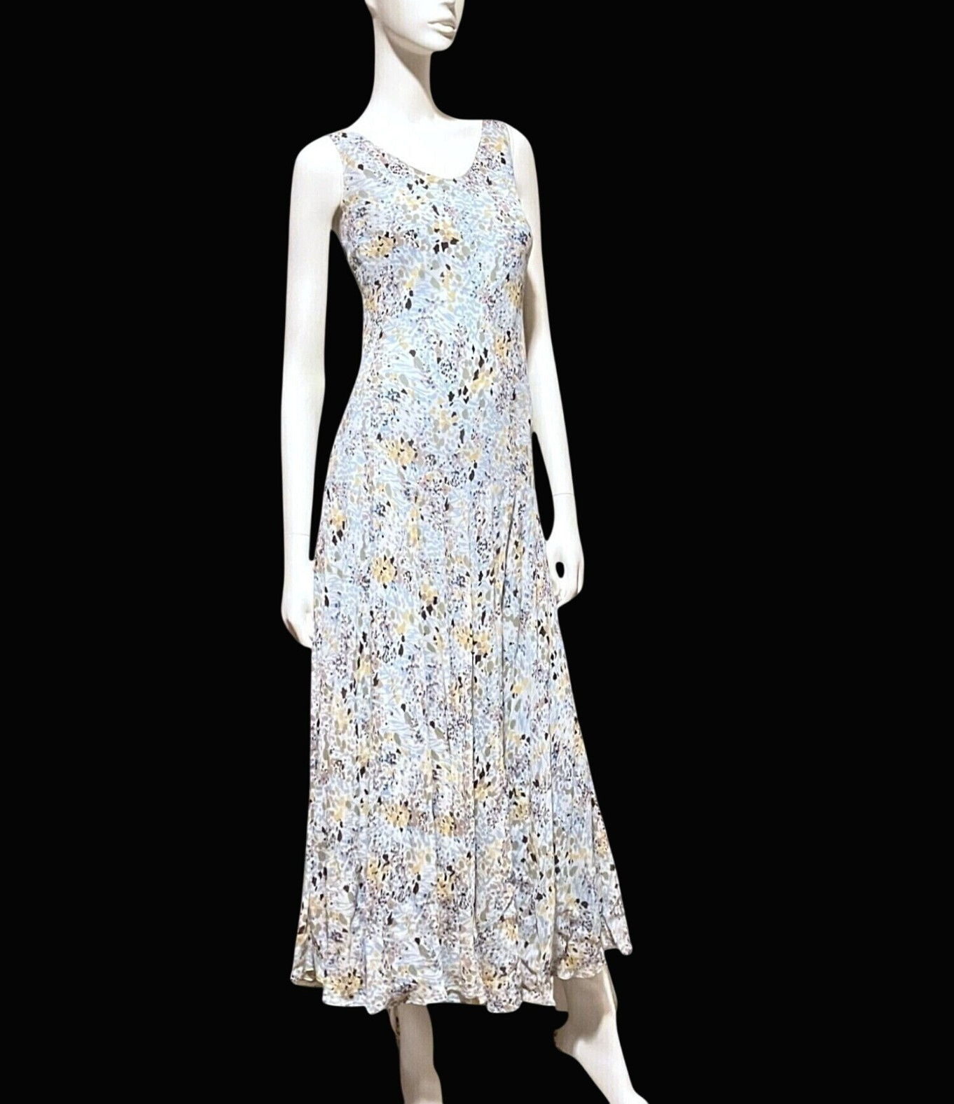 Y2K Jones New York Silk Sundress 12 Watercolor Wedding Formal Grad 100% Silk