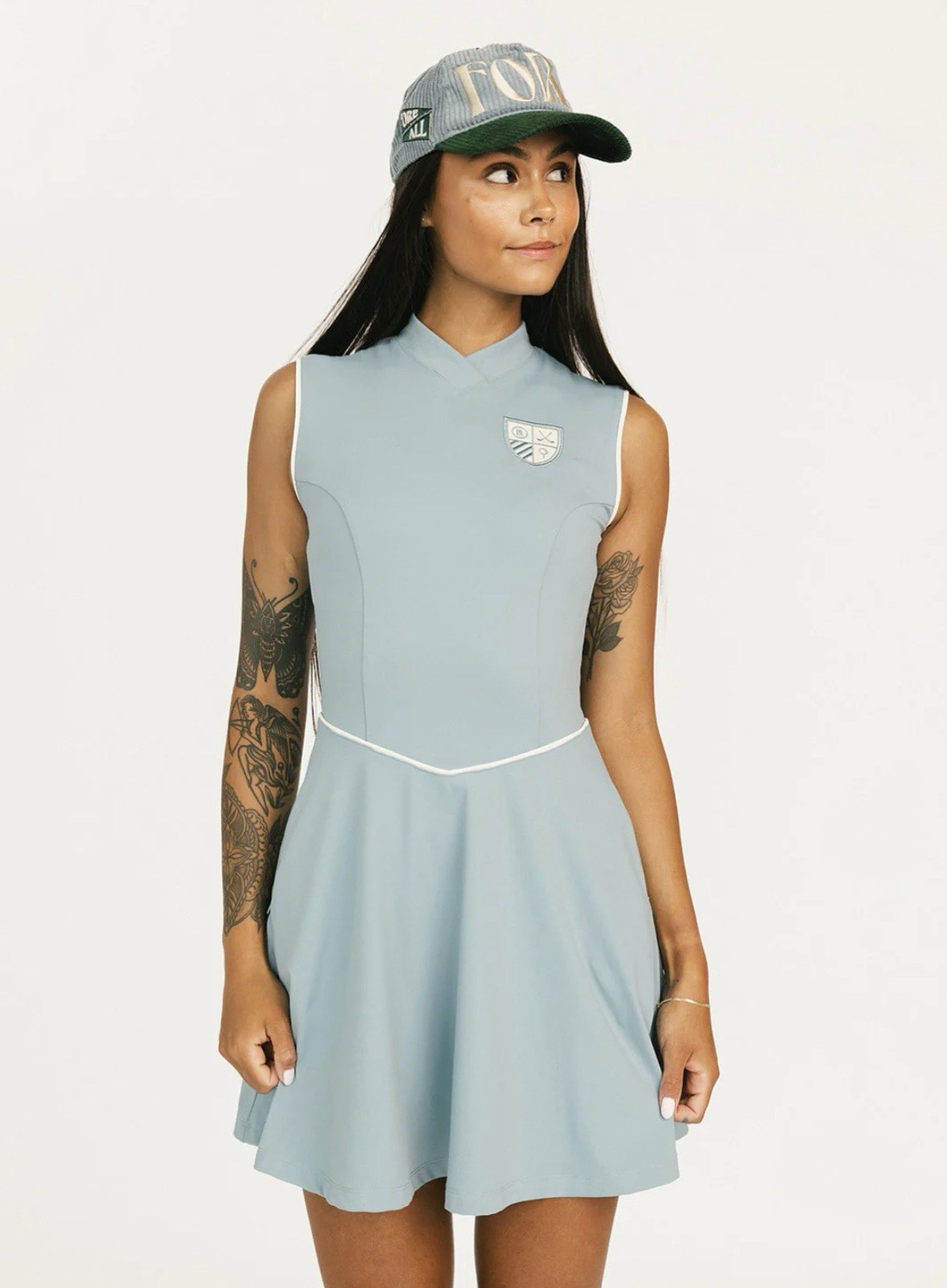 NWT FORE ALL Blaire Smoke Blue Golf Tennis Pickleball Dress Sz S MSRP $139.99