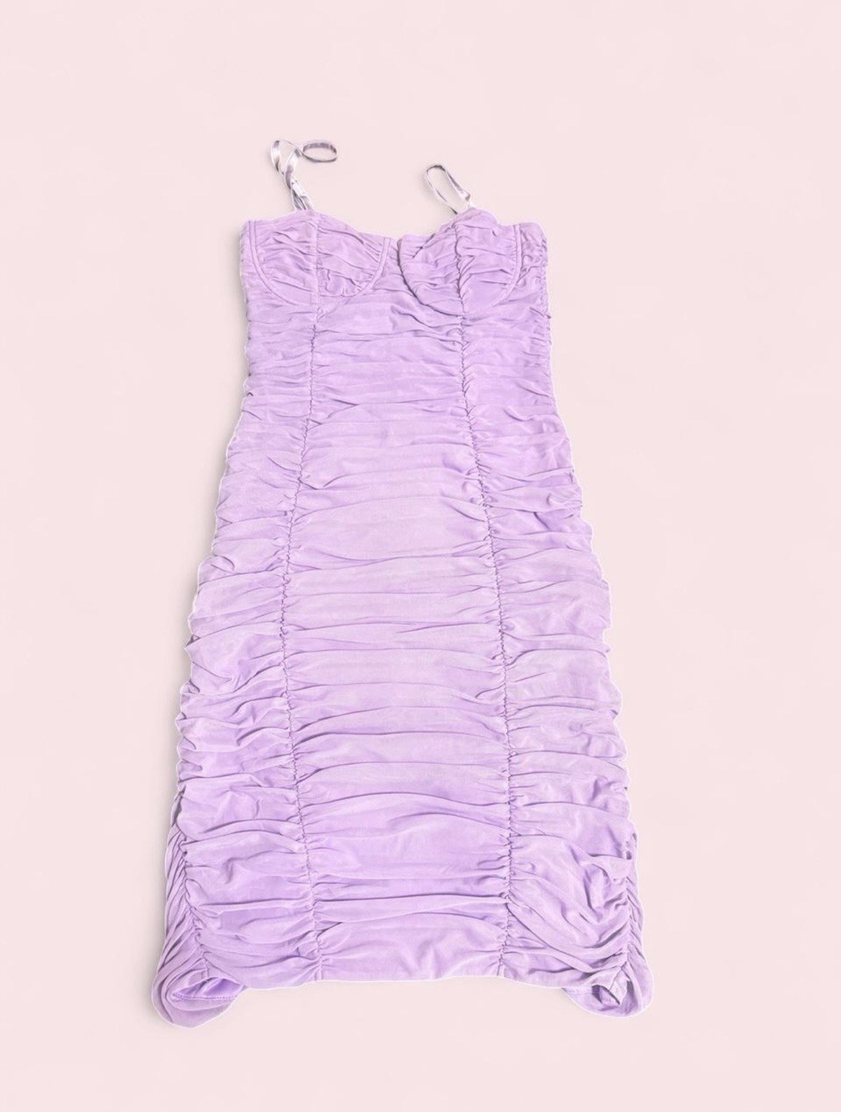 Shero Lilac ruched bodycon dress