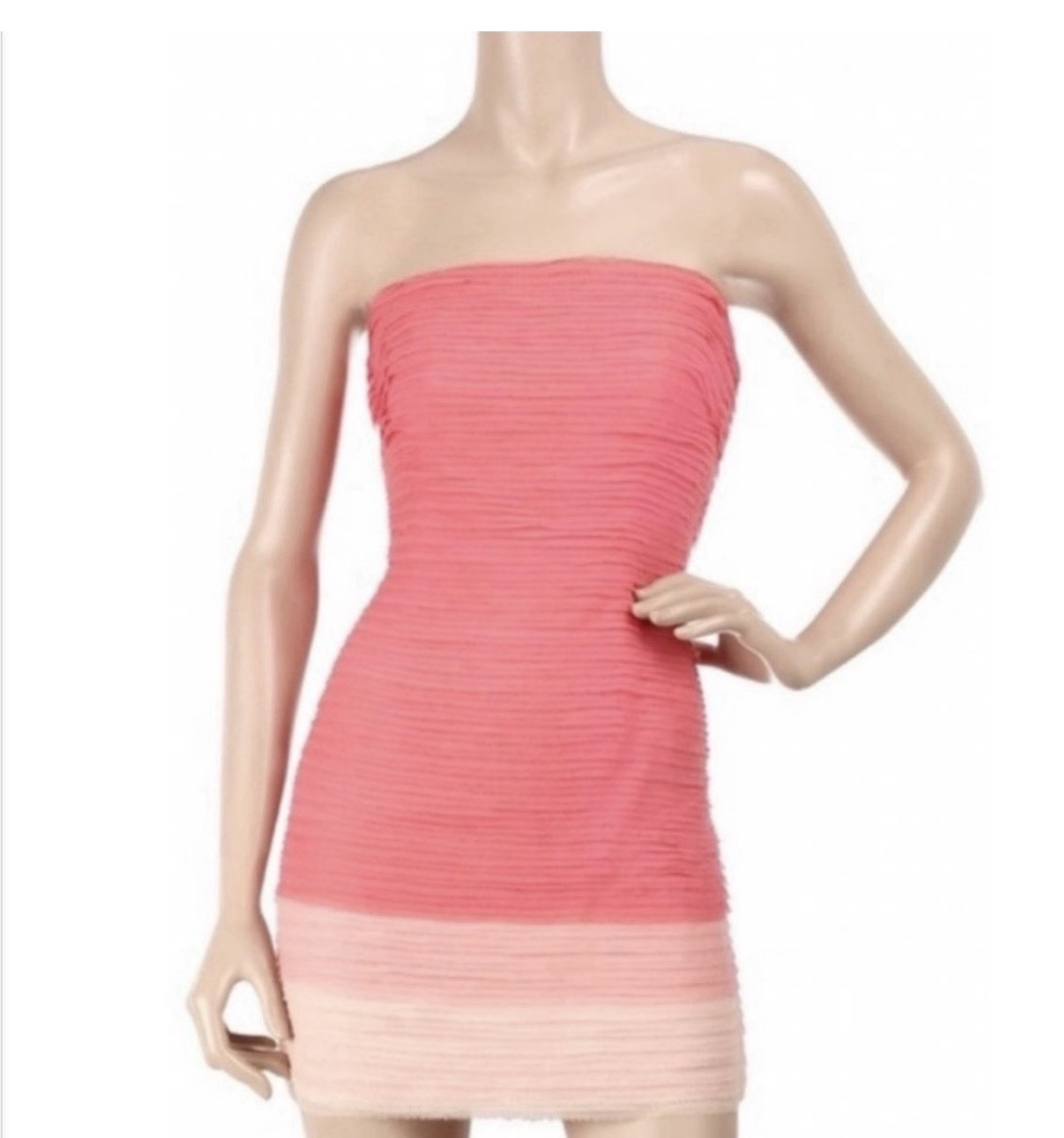 Alice + Olivia Rigby Pink Ombré Ruched Strapless Mini Dress – Sz 8 or 10