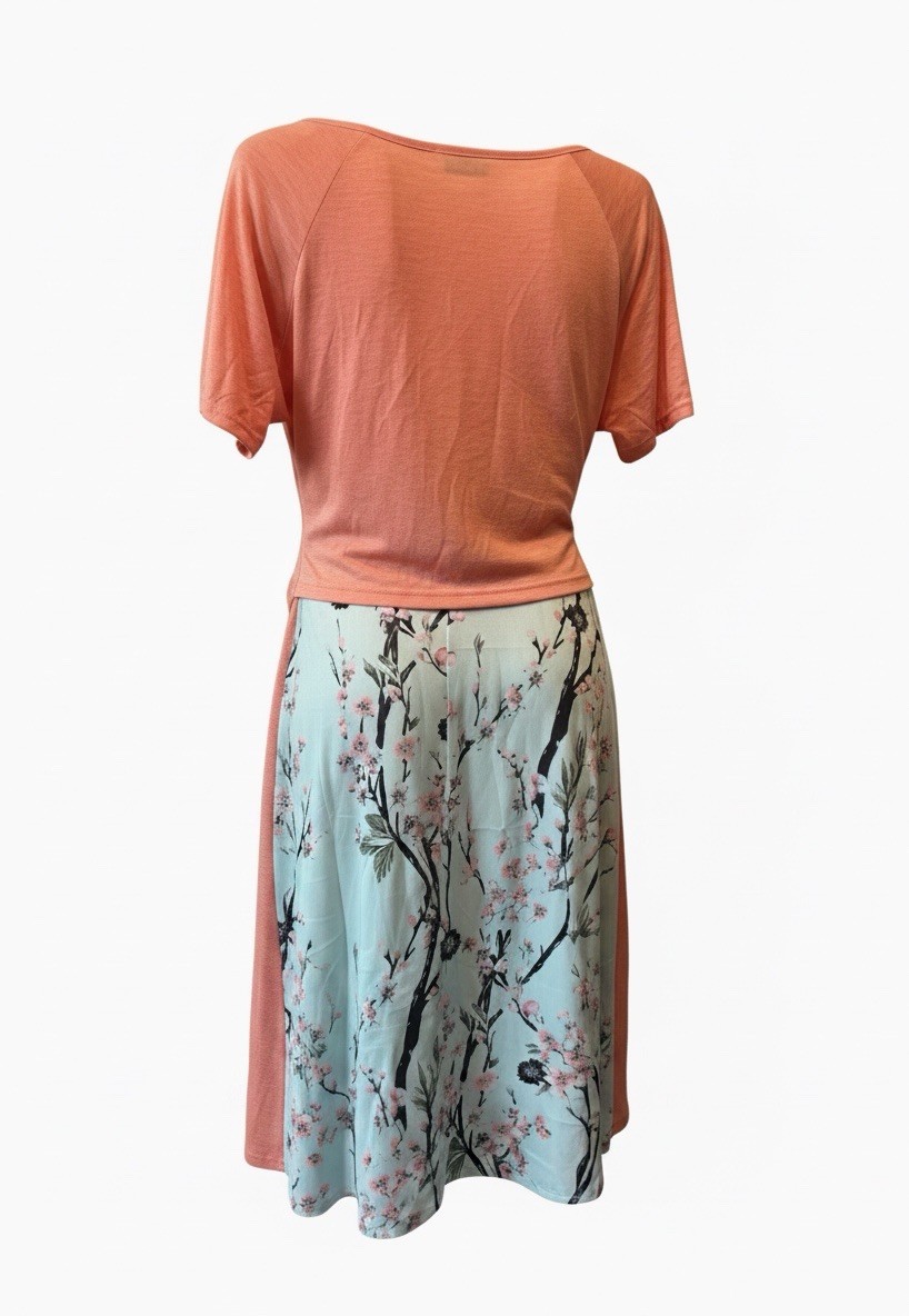 DRESSFO Women Floral Sundress Set Cottagecore CrossTwist Cami Dress and Tie Crop