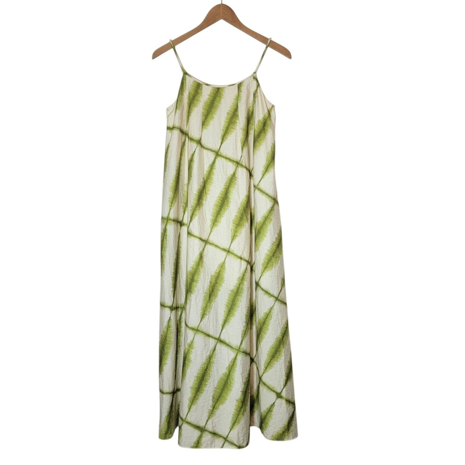 Urban Revivo Linen Blend Leaf Print Maxi Dress Sleeveless Slip Green NWT XS