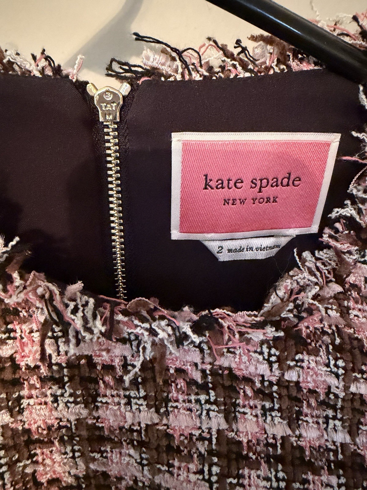 Kate Spade Enchanted Tweed Dress Size 2 bright magenta Pink. New Without Tags.
