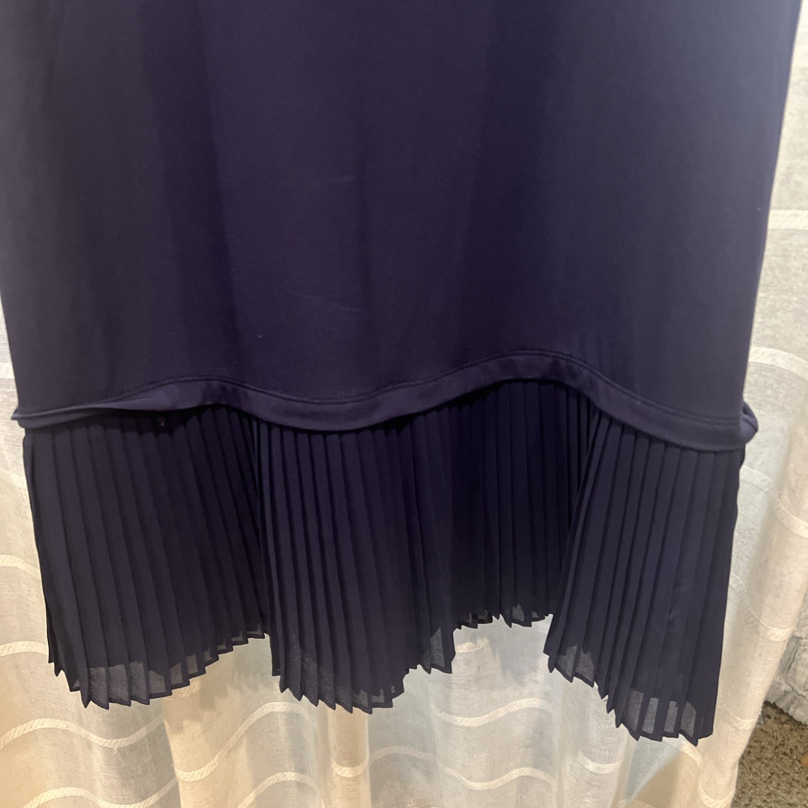 Michael Kors Women’s Navy Sleeveless Midi Dress pleated size small