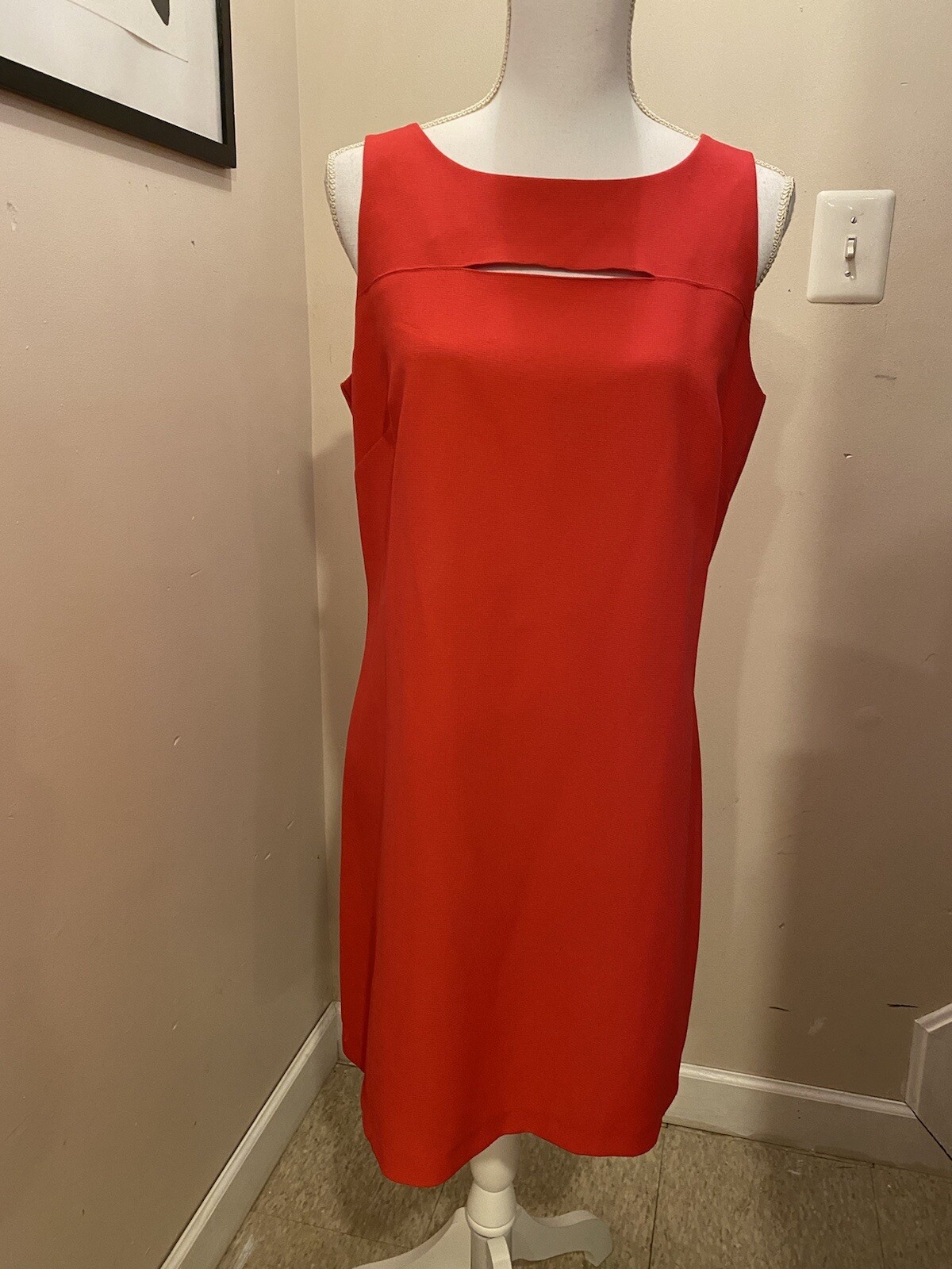Buyer Too California Orange Dress With Keyhole Necklace. Size 13. Preowned.