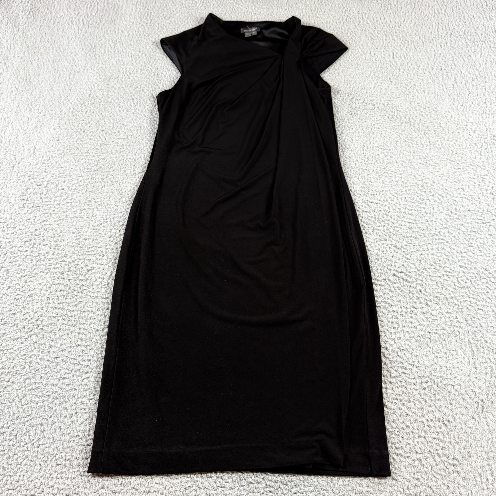 Musette Womens Cap Sleeve Pullover Knee Length Midi Dress Black Size 8