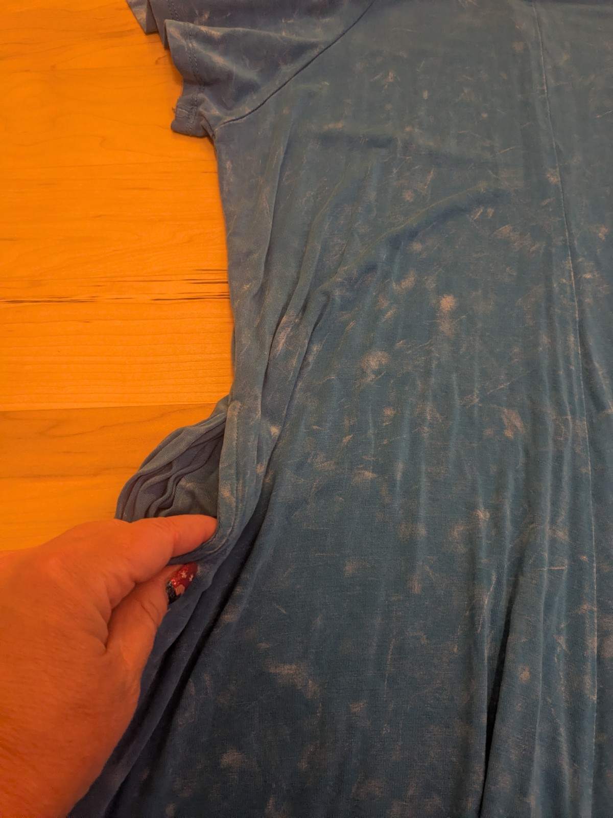 4 Torrid Super Soft Knits Blue Tye Die Crew Neck Pockets Jersey Dress 26