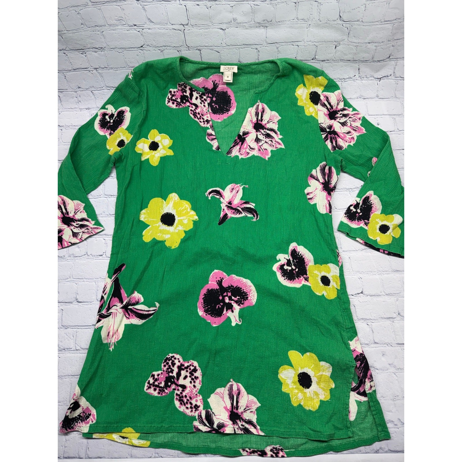 J Crew Floral V Neck Cover Up / Dress Medium