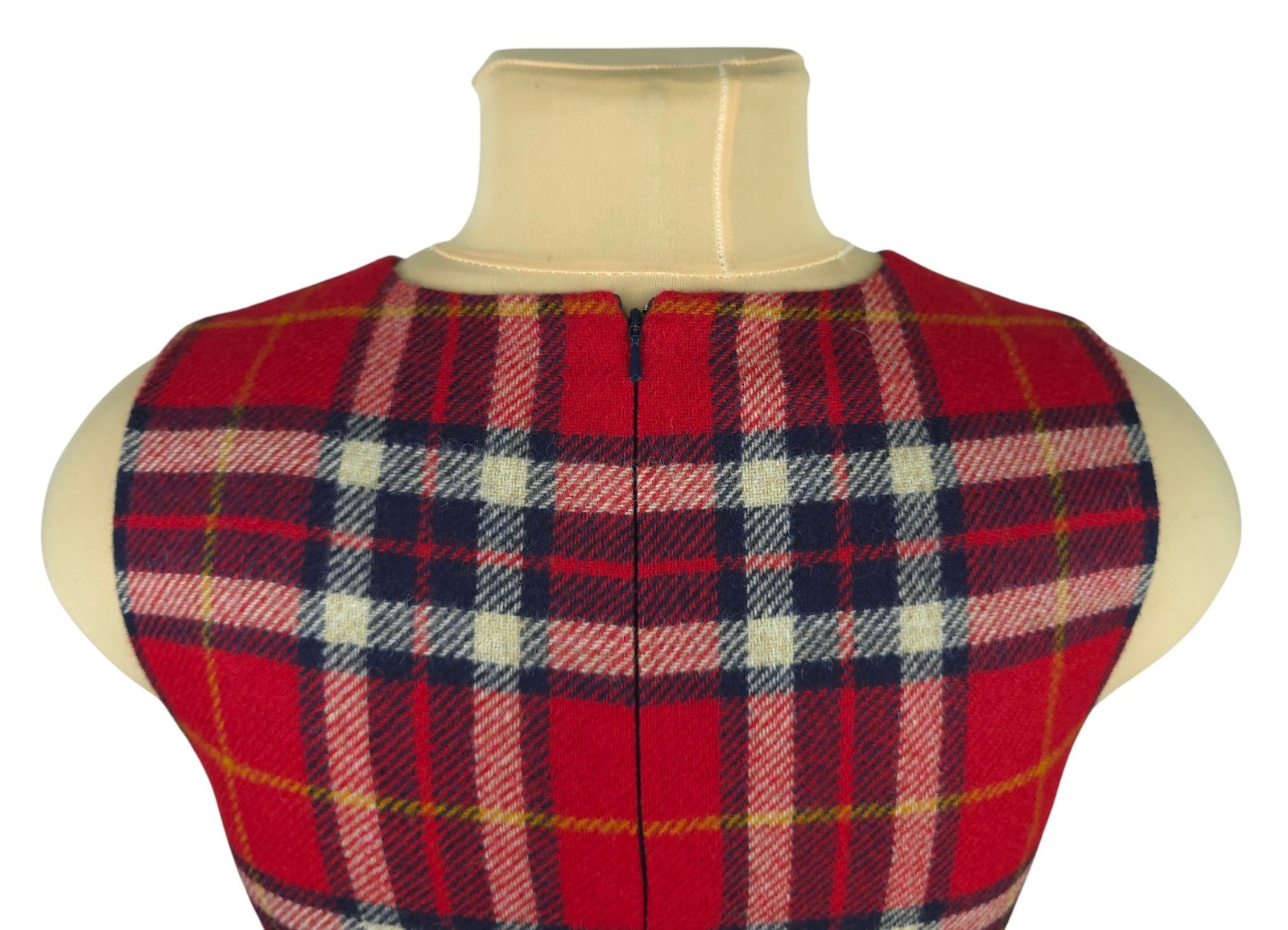 Hobbs Moon Red Wool Tartan Check Tweed Dress Size UK 10 / US 6 (S)