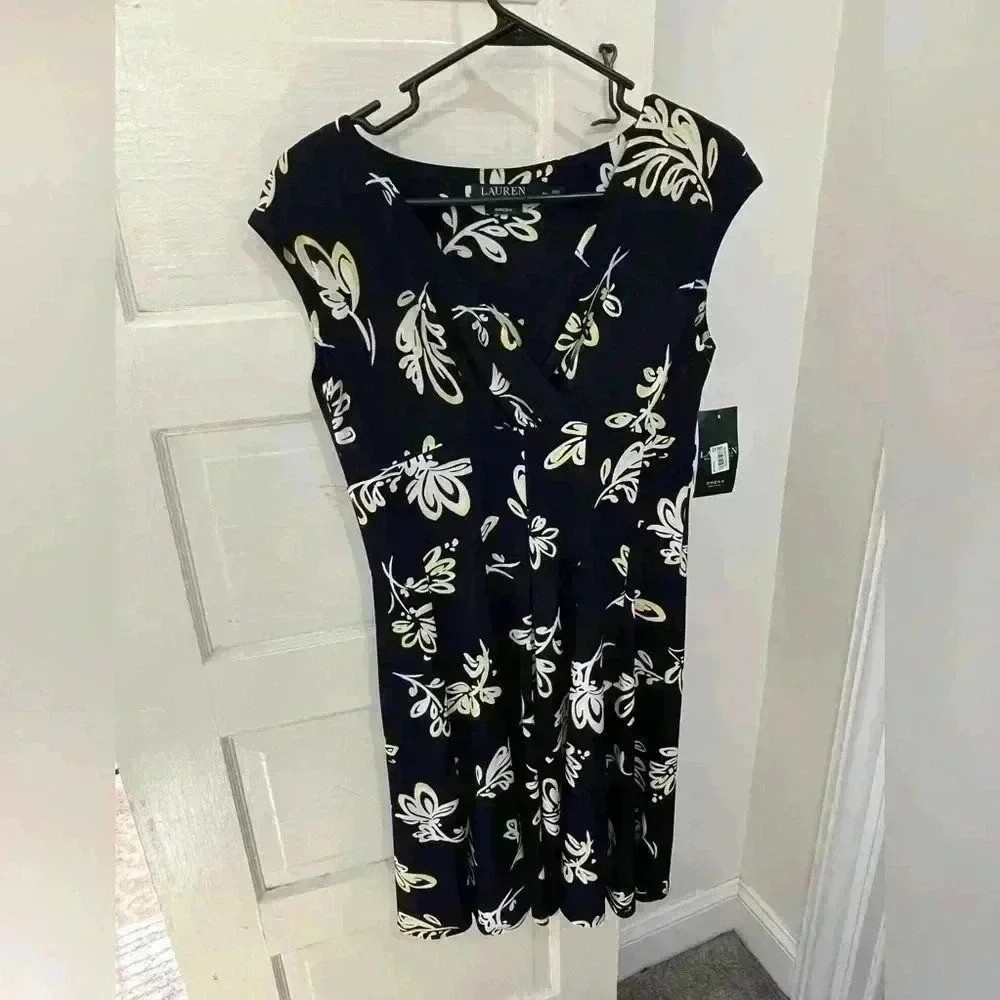NWT ralph lauren polo spring floral cap sleeve dress