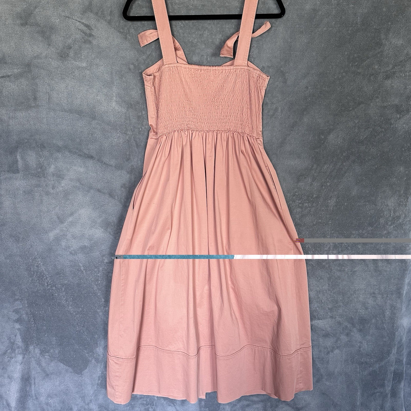 Rebecca Taylor Ready To Wear 2017 Tie Strap Cottagecore Dress Button Front Sz 8