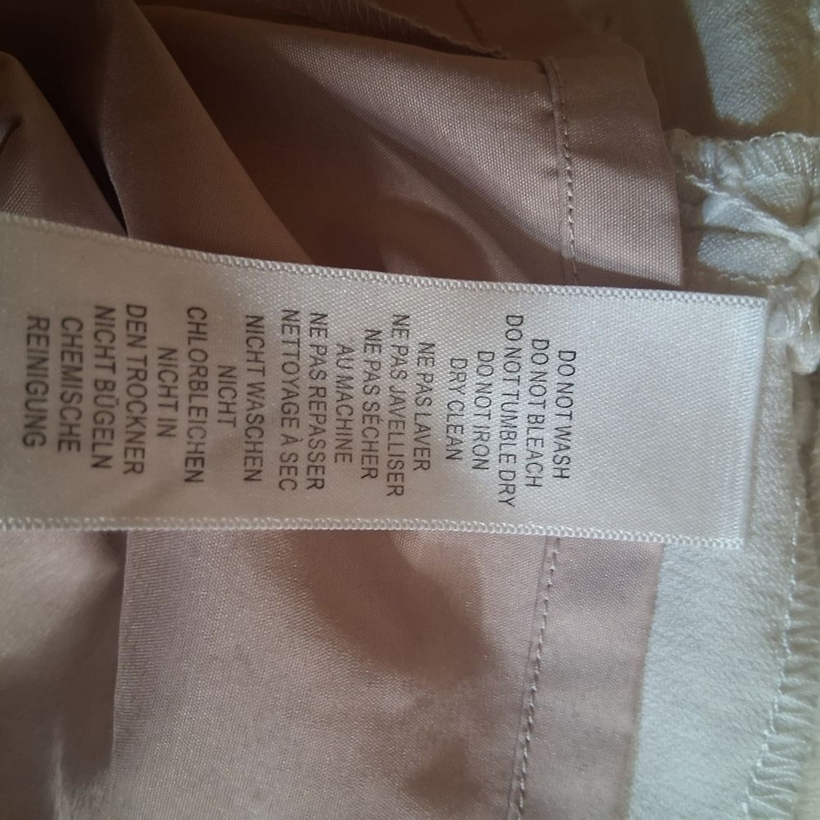 Adrianna Papell Soft White and Blush Lining Dress Size 8