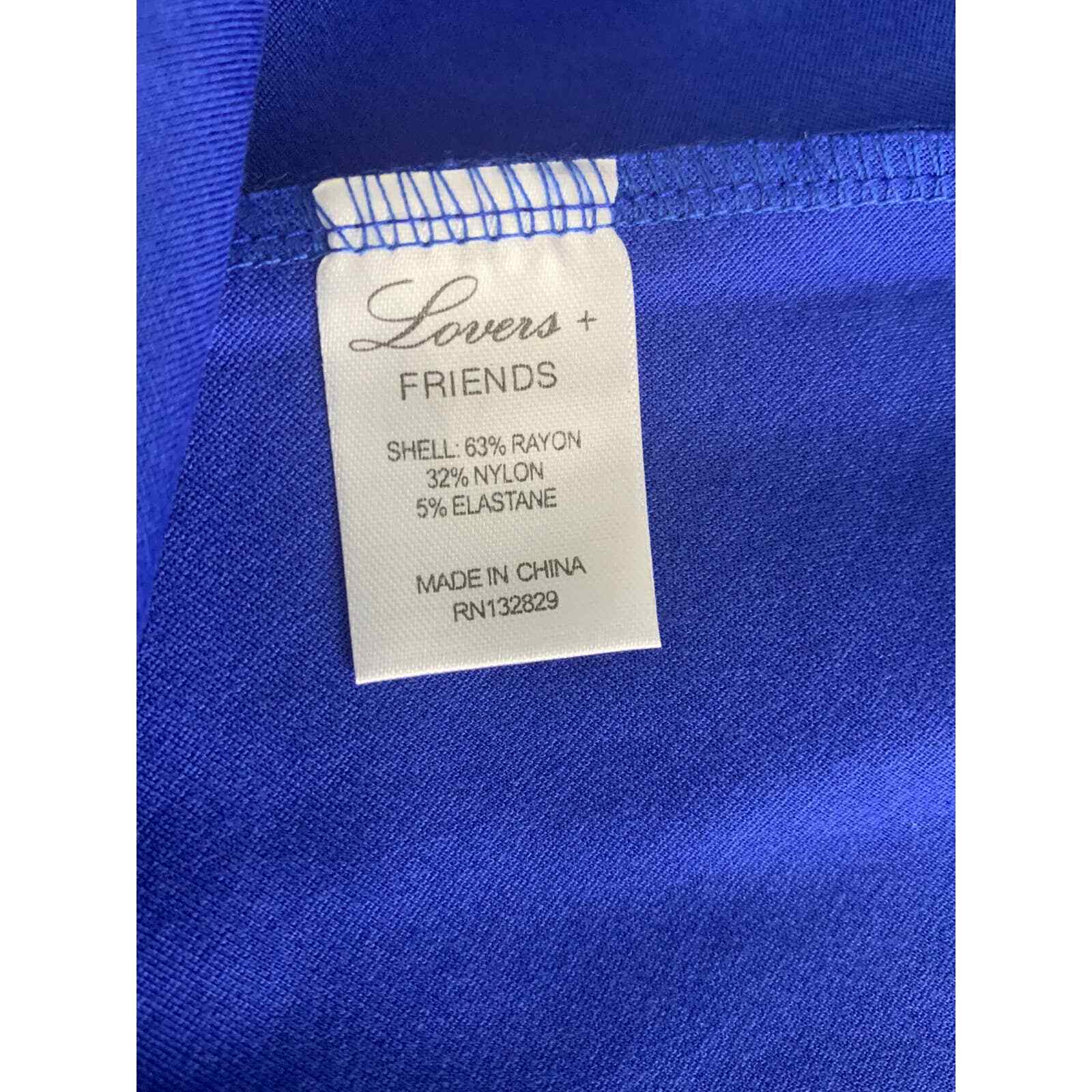 Lovers + Friends Dress Womens Medium Blue Sleeveless V-Neck Zip Back Mini