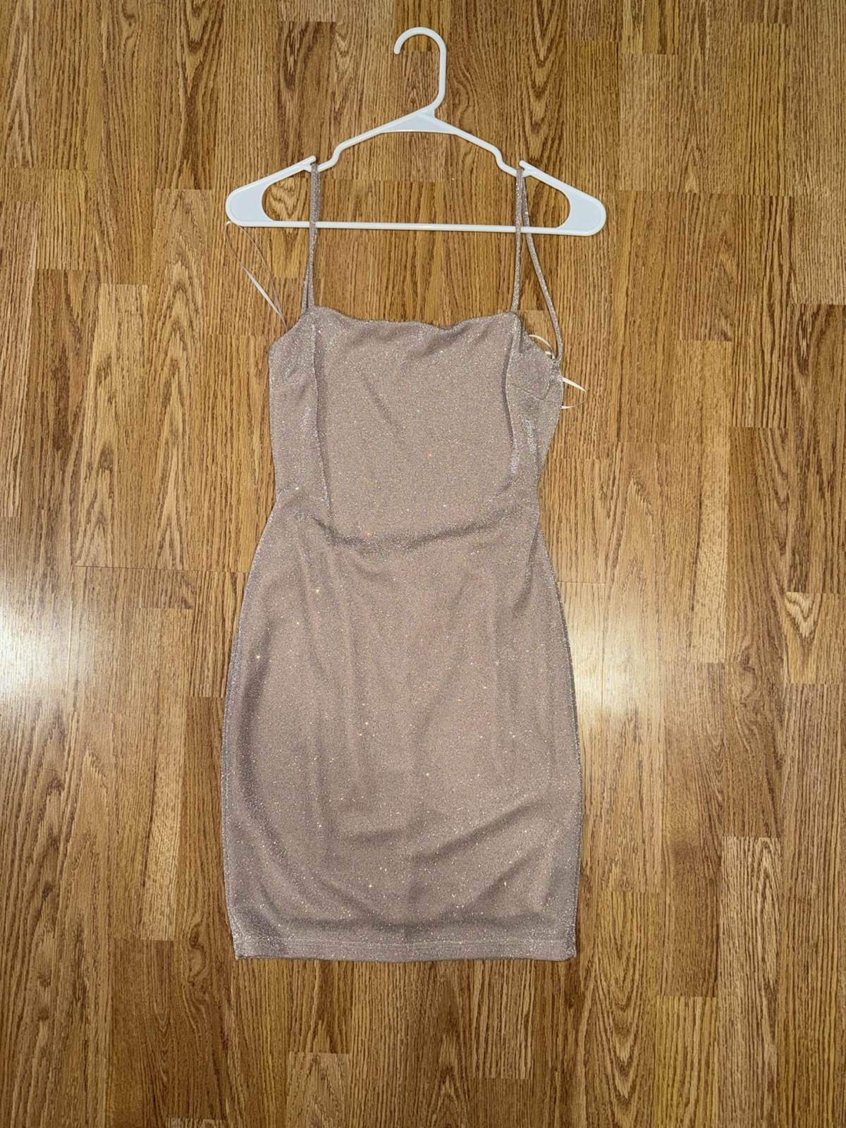 Champagne Sparkle Backless Spaghetti Strap Mini Dress Windsor NWT BodyCon Size S