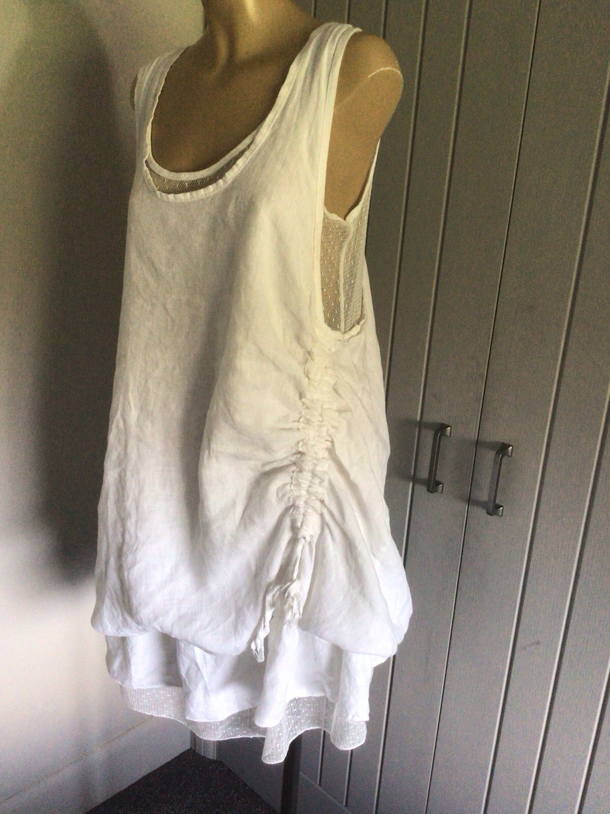 Made In Italy Ladies Lagenlook Cotton Balloon Dress UK14/16 Beach Relaxed Casual