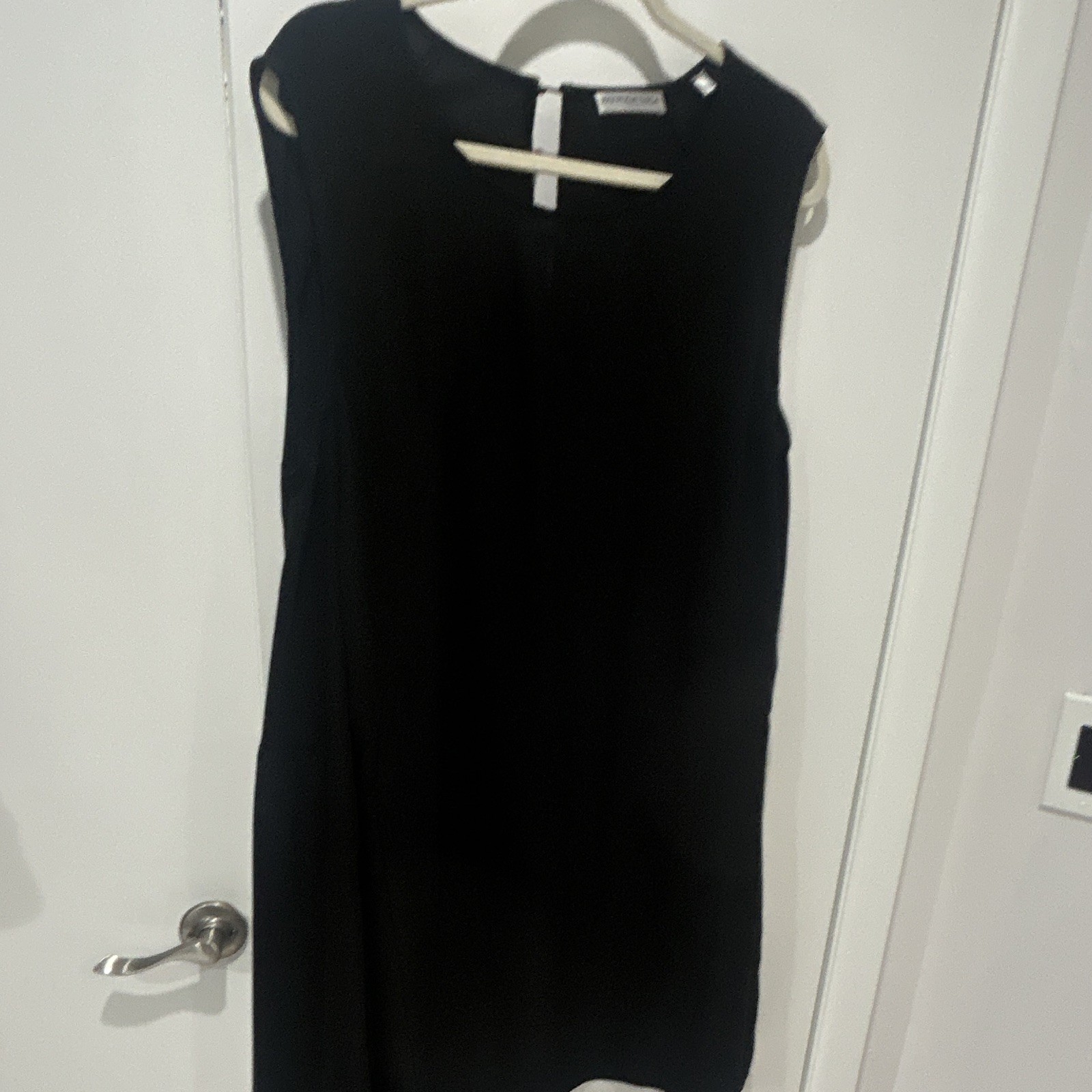 Patrizia Luca Milano Women’s Shift Dress Sleeveless Round Neck, Black, S