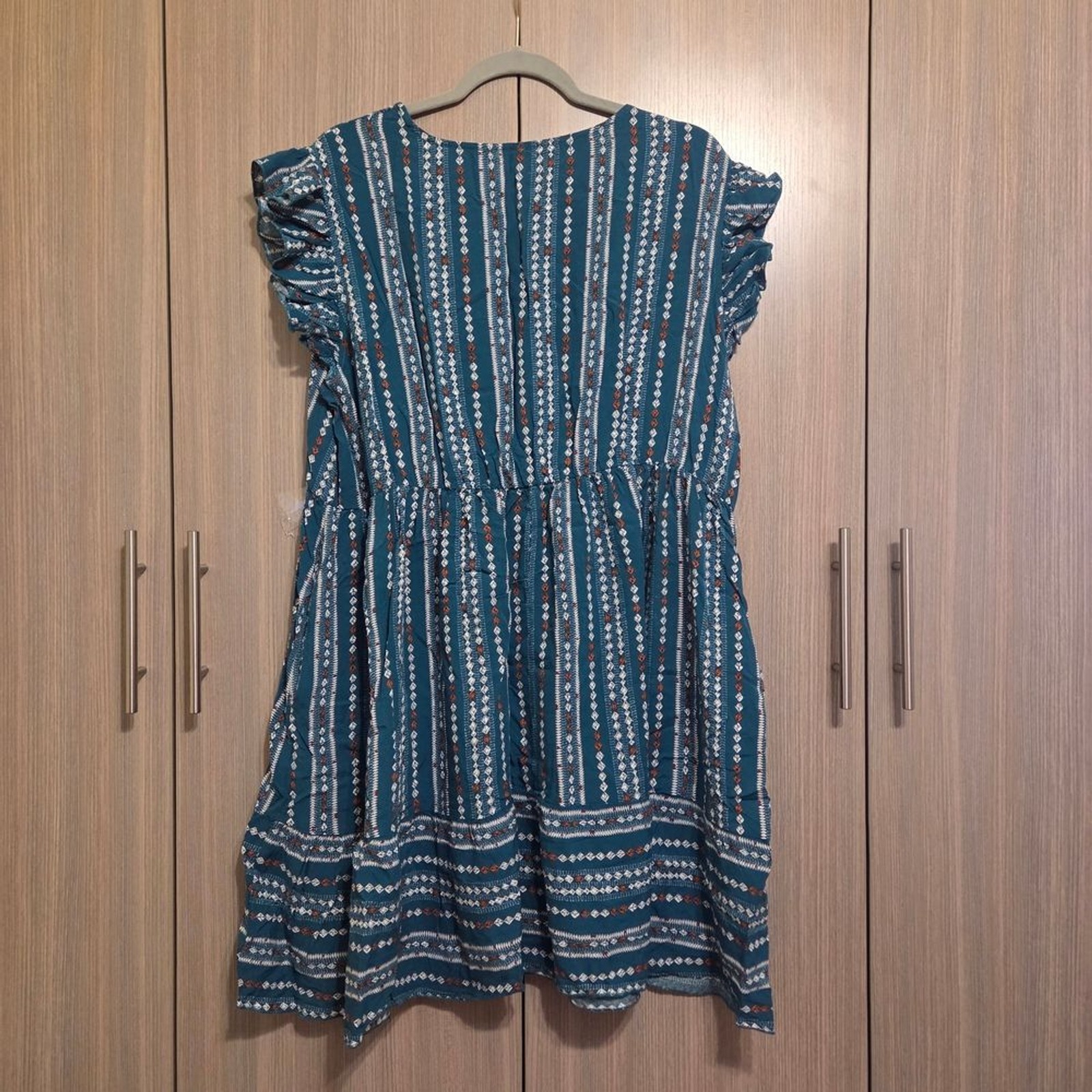 Blue and White Striped Dress