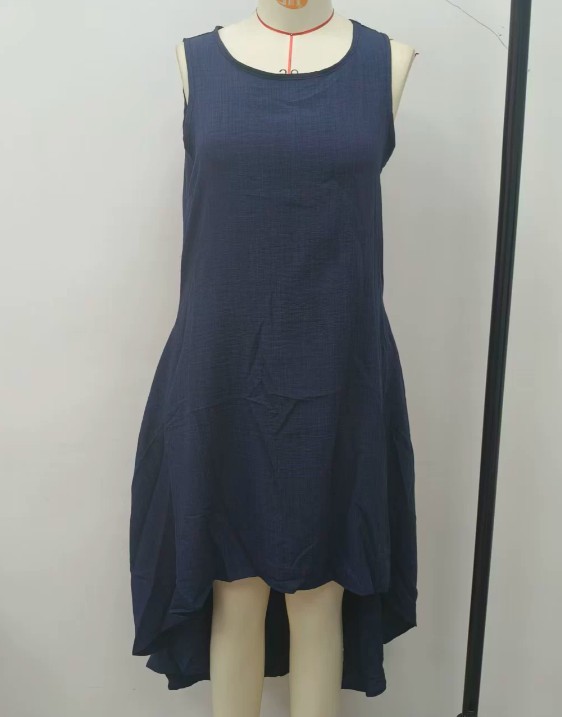 Women Sleeveless High Low Hem Loose Vacation Swing Sundress