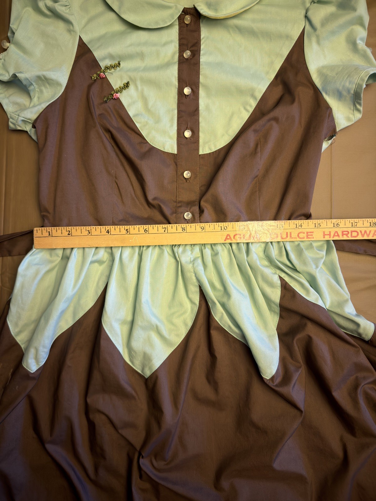 Vintage Betsey Johnson New York Dress Women’s 10 Brown Mint Green Mod Fairycore