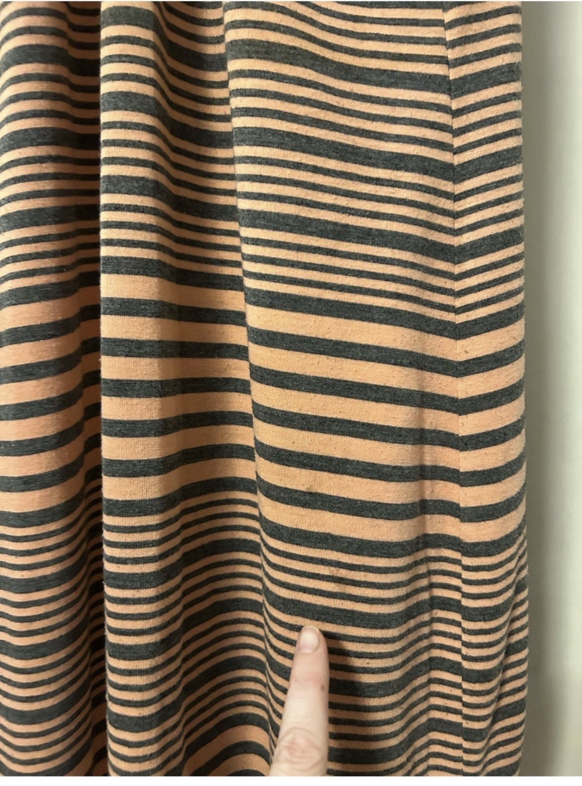 Xhilaration Women’s S/P Tan Gray Striped Scoop Neck Strappy Hi-Low Bodycon