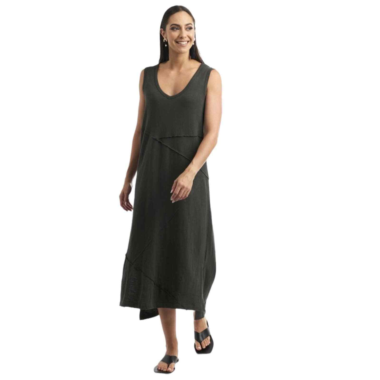 NWT FOIL Wireless Connection Cotton Dress Sz M Dark Sage
