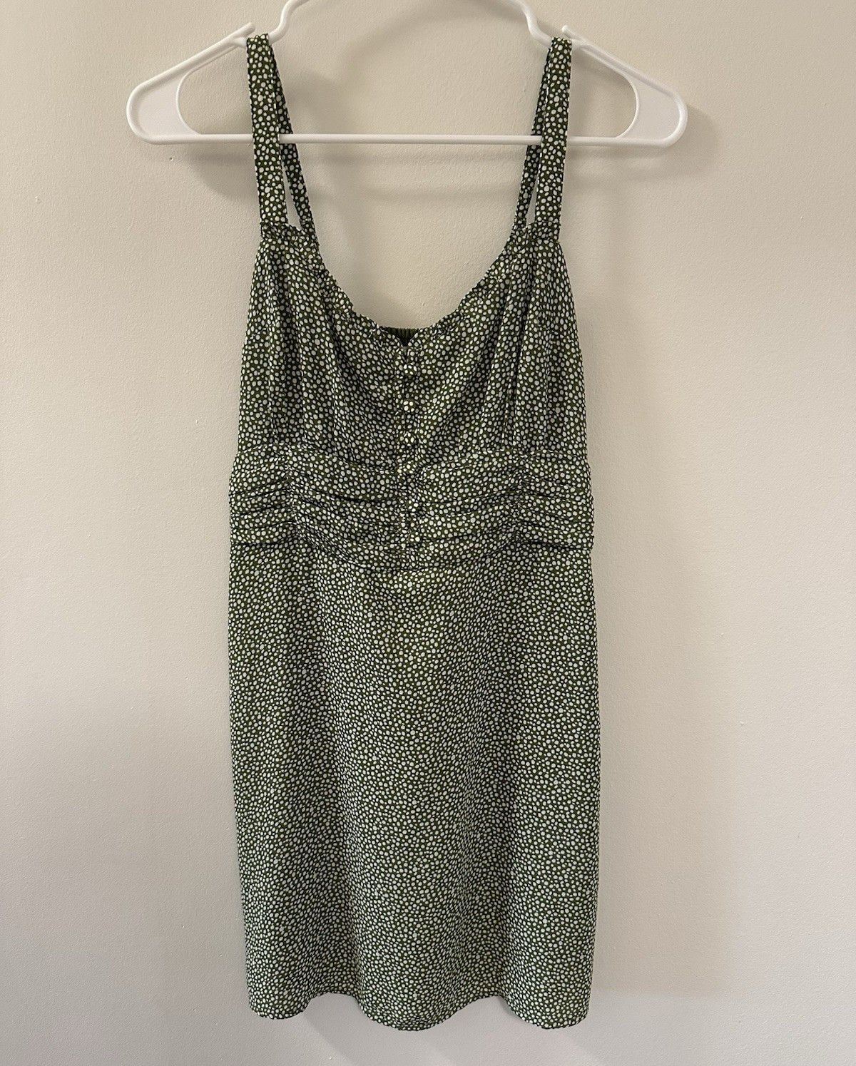 Abercrombie & Fitch Green/White Polka Dot Sleeveless Button Dress Size S