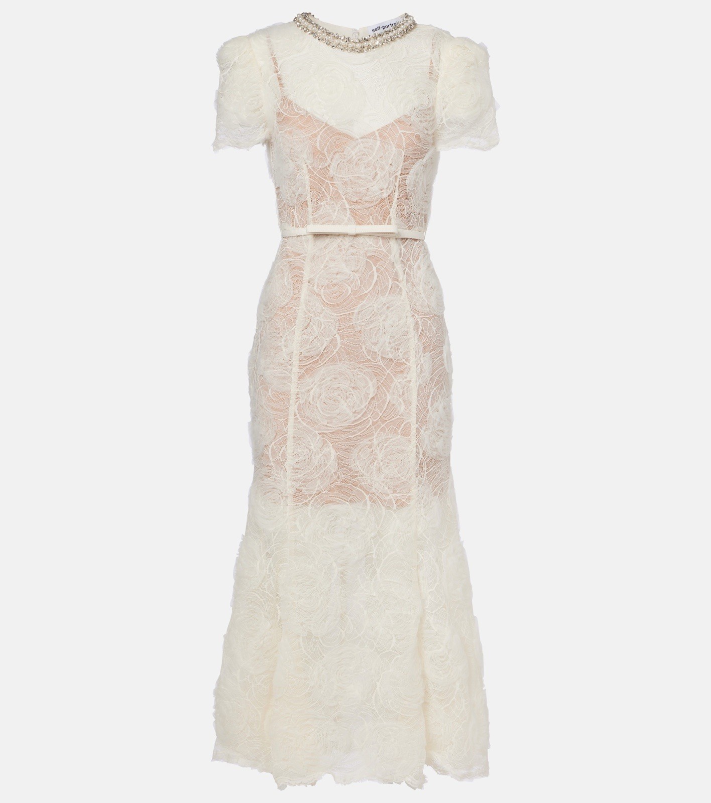 Self Portrait Semi-sheer lace midi dress