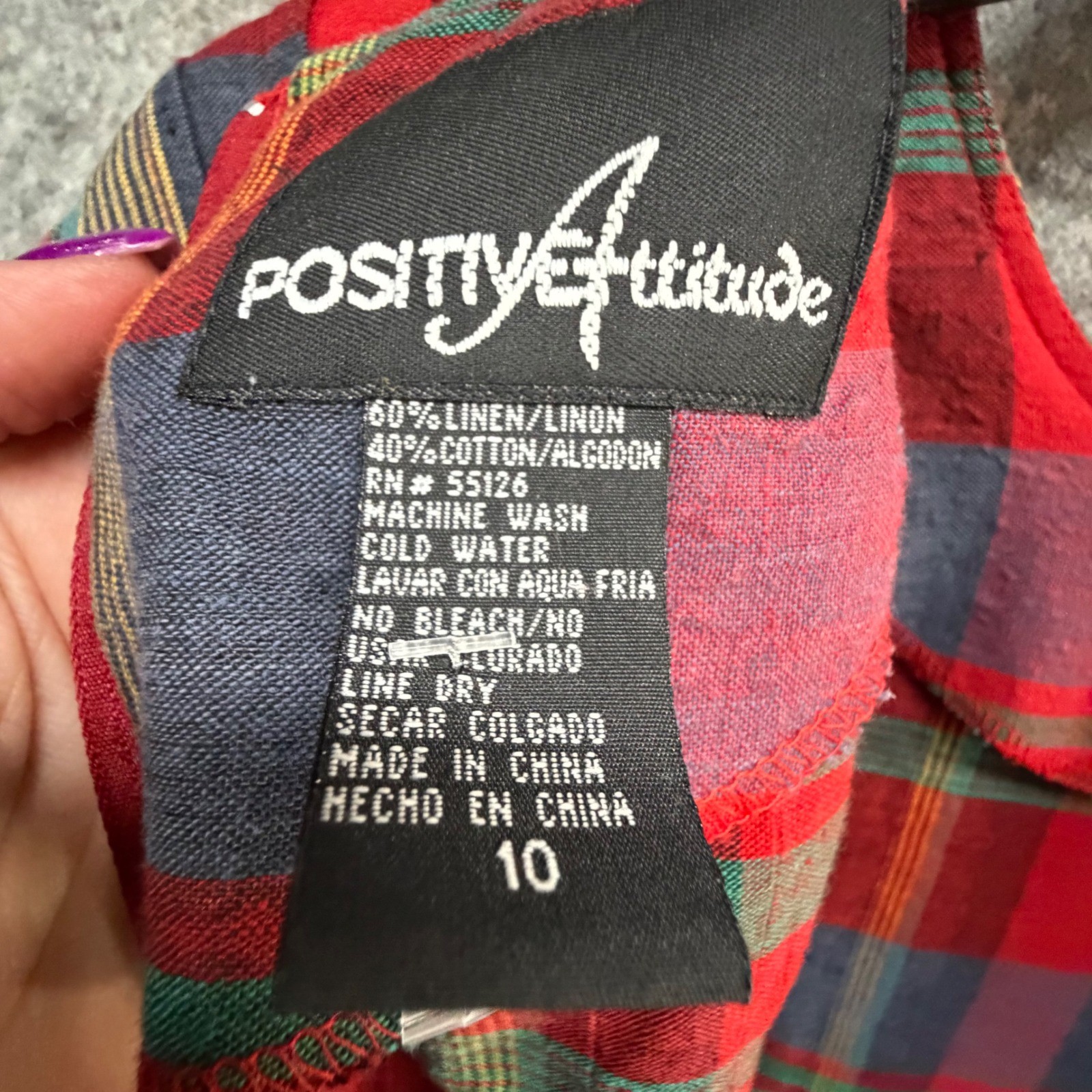 Vintage Red Plaid Tartan Maxi Dress Sz 10 Cottagecore Academia Positive Attitude