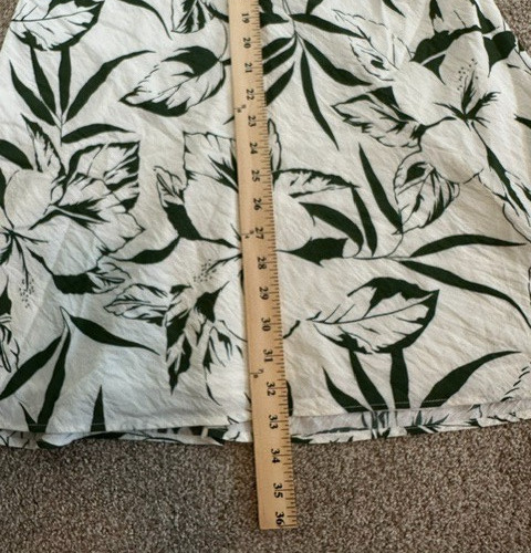 Abercrombie & Fitch Twist Front Mini Dress – White & Green Floral Print – Size L