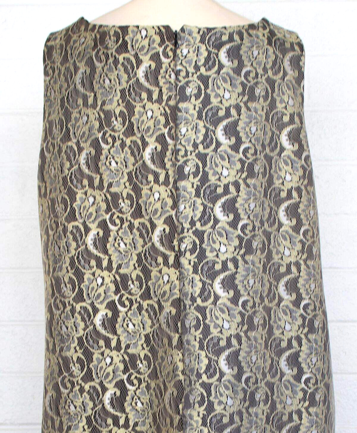 Joanna Hope US 22 UK 26 Silver Metallic Overlay Lined Sheath Party Event Dress