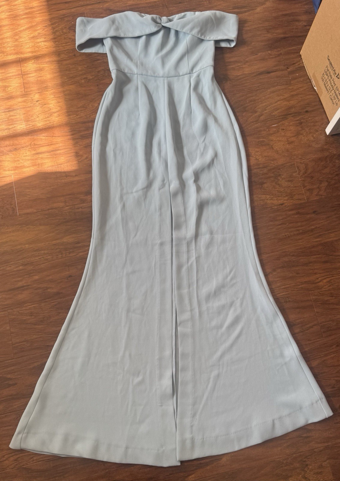 Lovers + Friends Danica Off The Shoulder Gown Maxi Front Slit NWT XS *FLAW*