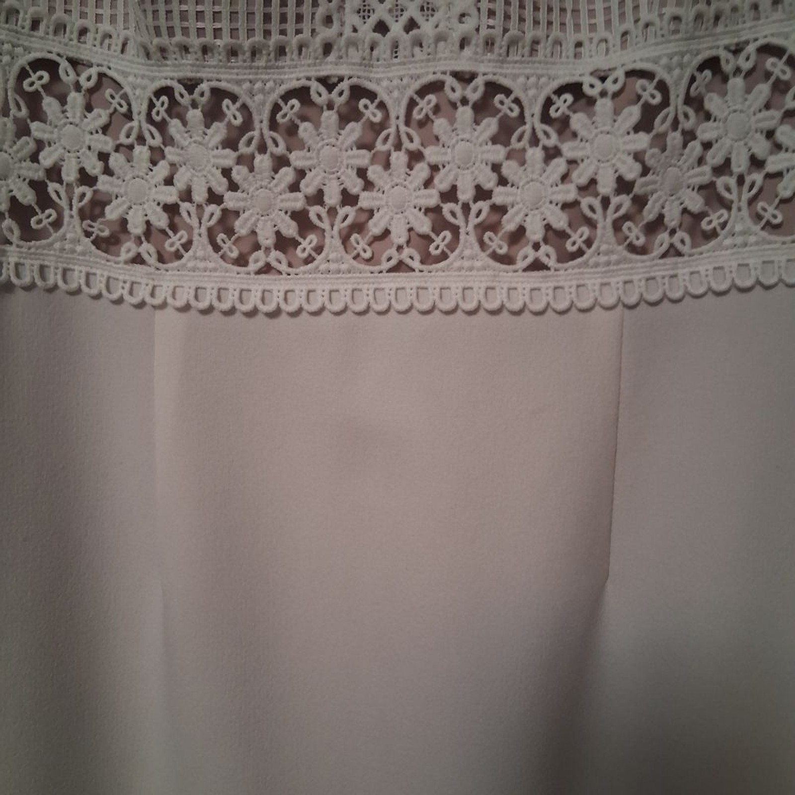 Adrianna Papell Soft White and Blush Lining Dress Size 8