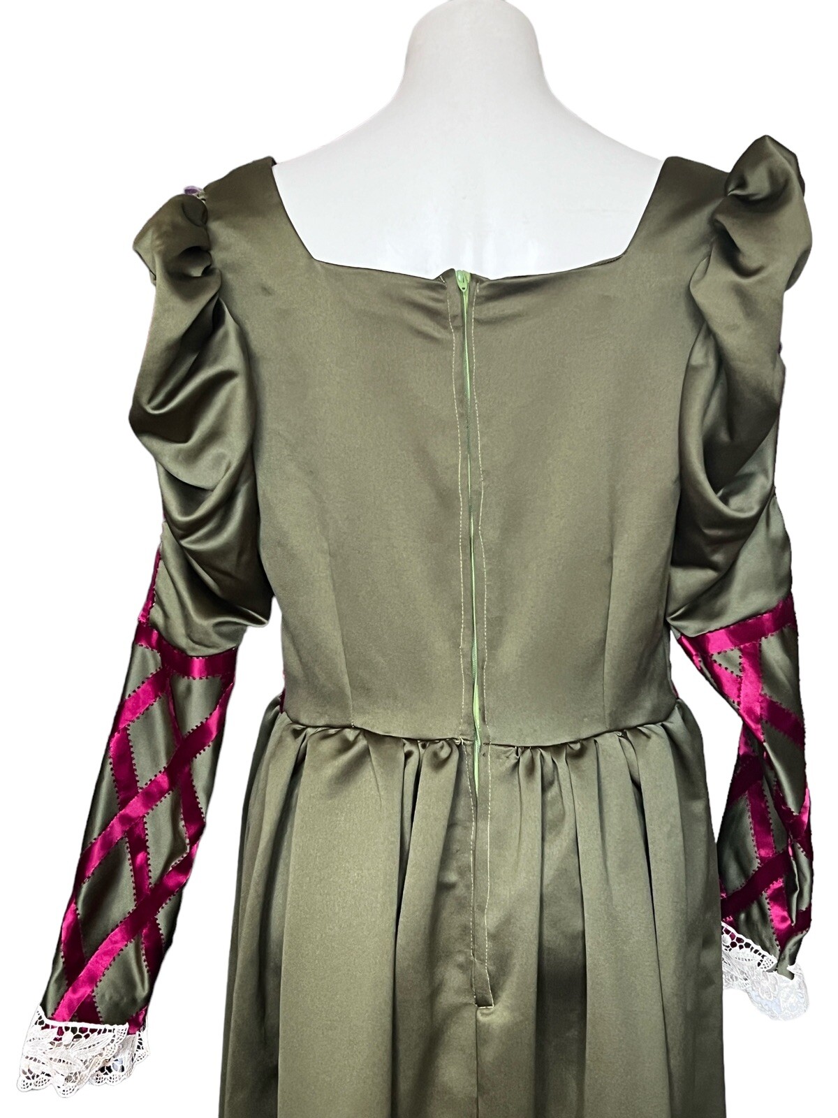 Renaissance Dress Medieval Gothic Victorian Long Green Burgundy Med/large