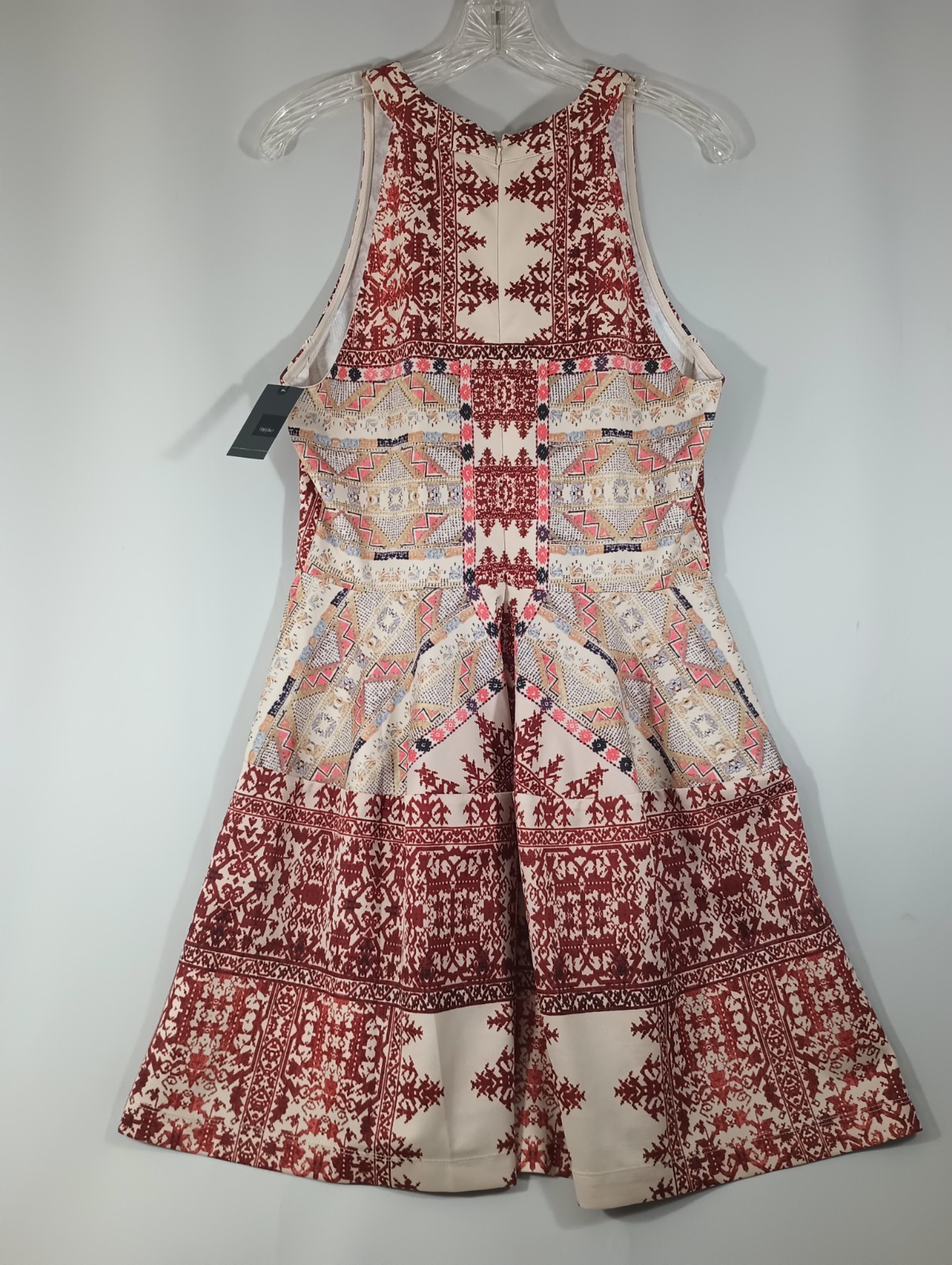 Mossimo NEW Large Brick House Multicolor Dress Midi Flare Rear Zip FAST Shipping