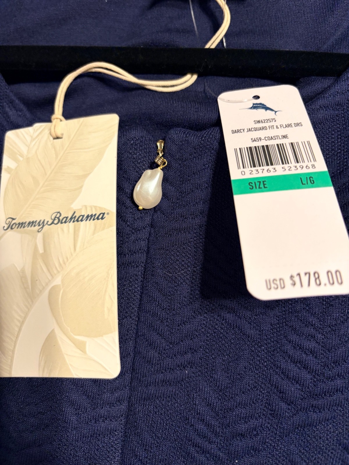 Tommy Bahama fit & flare Darcy Jacquard size L dress – New w tags. MRSP $178
