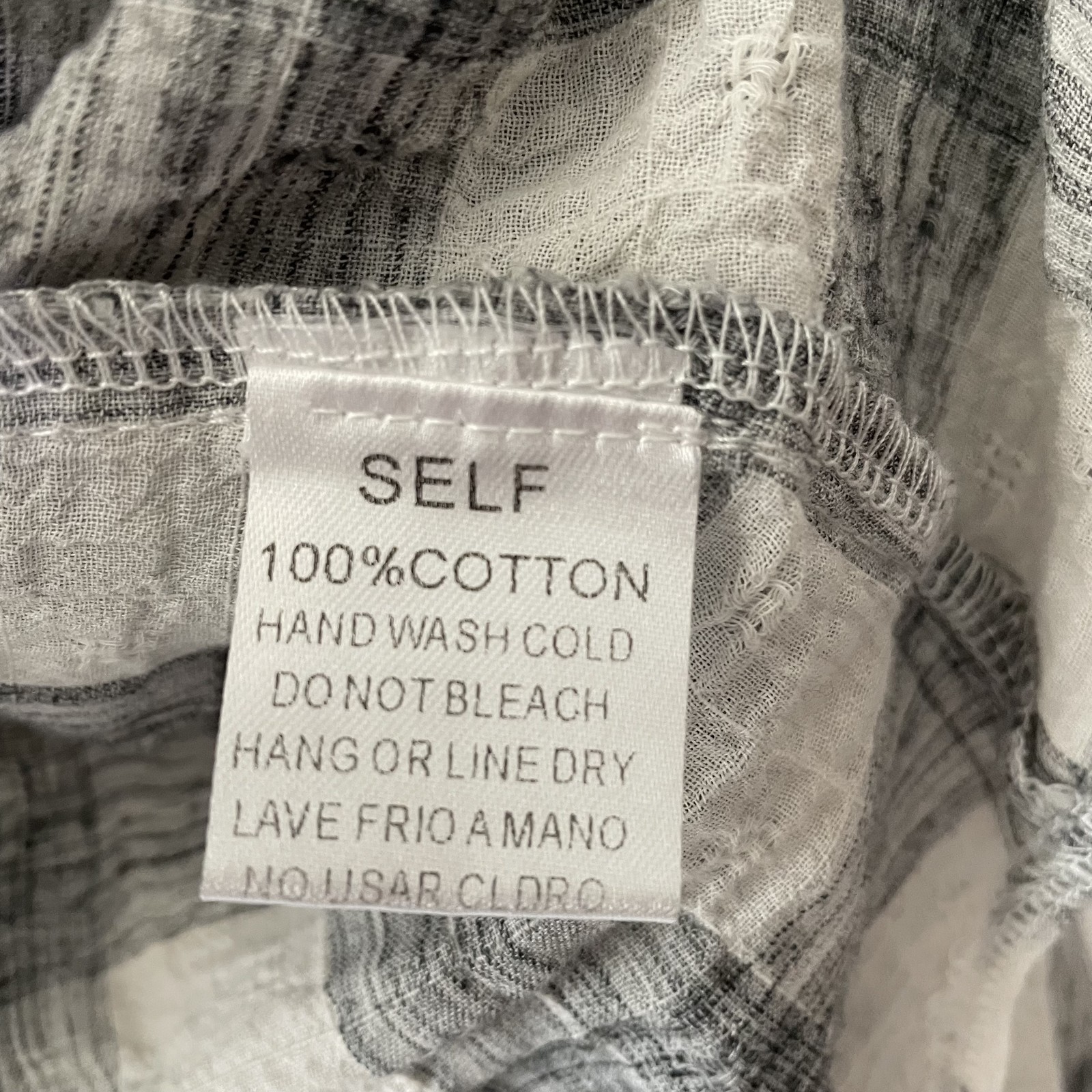 Easel Shirt Dress Plaid Long Sleeve Button Front Cotton Gray White Size S