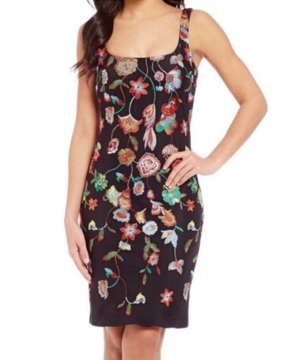 Embroidered Floral Nicole Miller Dress 8