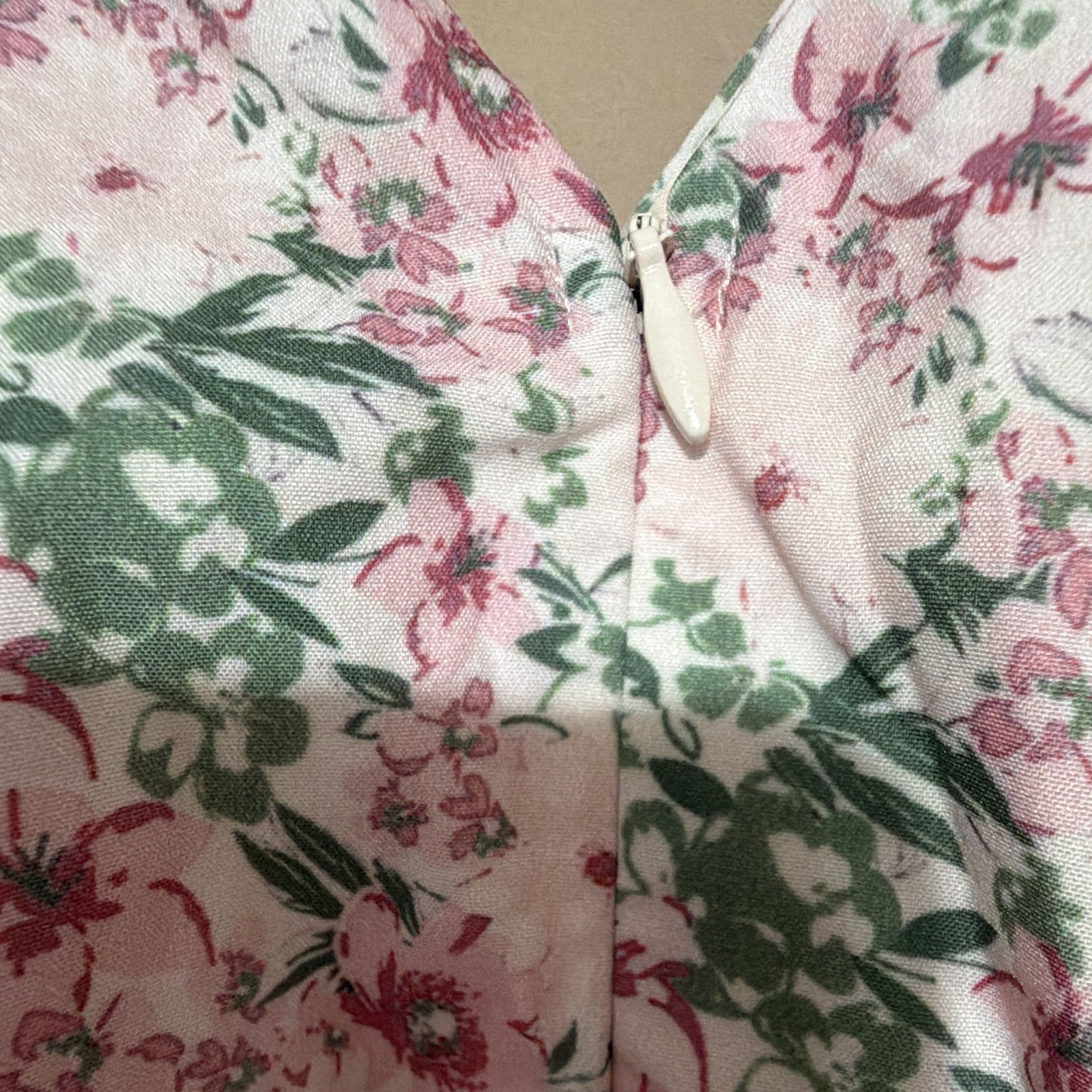 Wenrine Women’s Pink/Green/White Floral V-Neck Sleeveless Maxi Dress XL