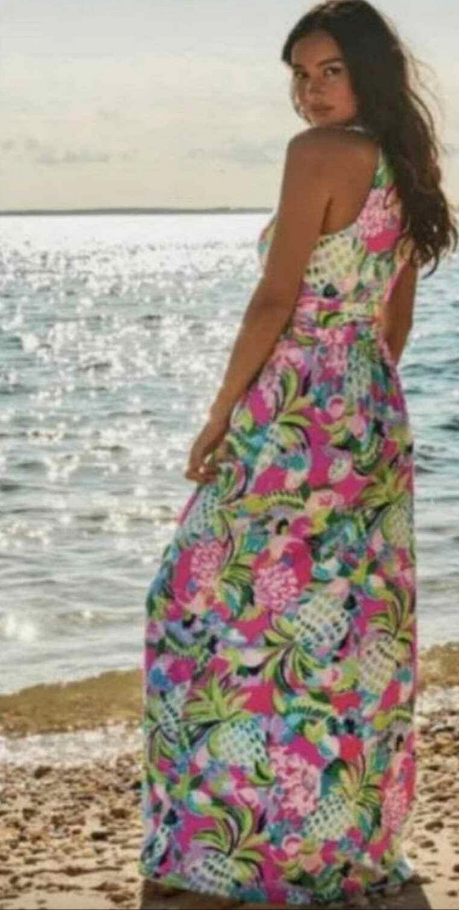 NWT LILLY PULITZER SIZE SMALL TALLULAH MAXI DRESS *RAISE THE BAR* MULTI HTF