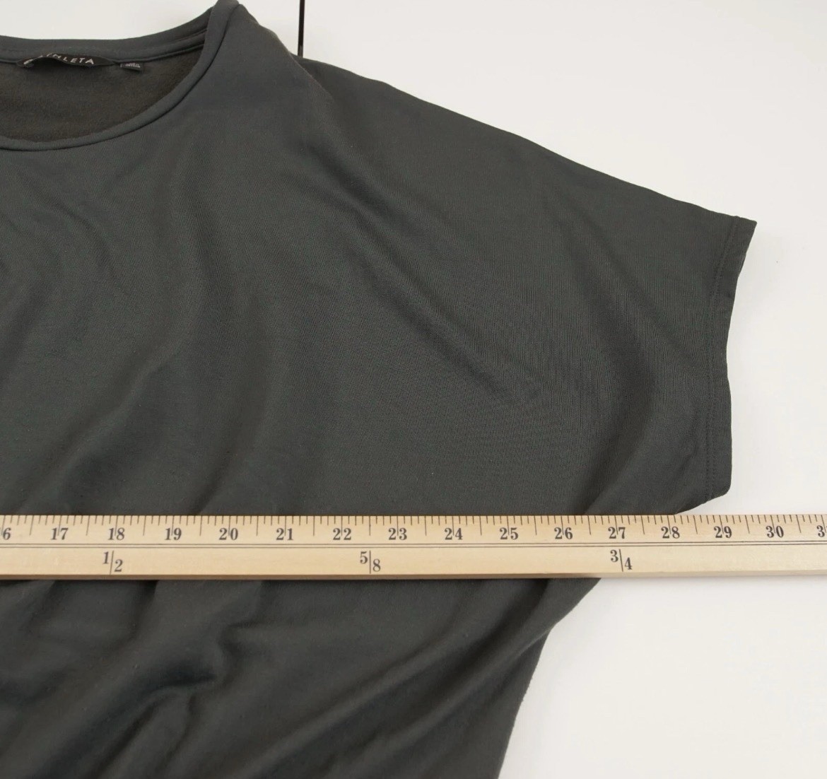 Athleta Pronto Dark Gray Dress Dolman Short Sleeve Crew Neck M