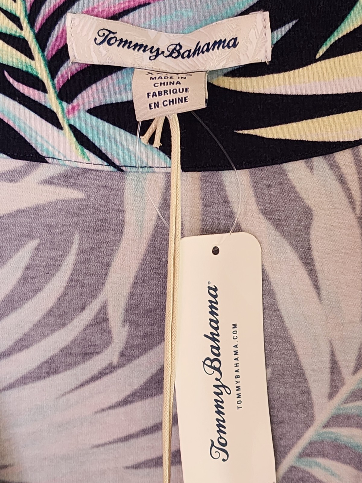 NWT Tommy Bahama Leinani Leaves Tambour Dress ,Size XL,blue
