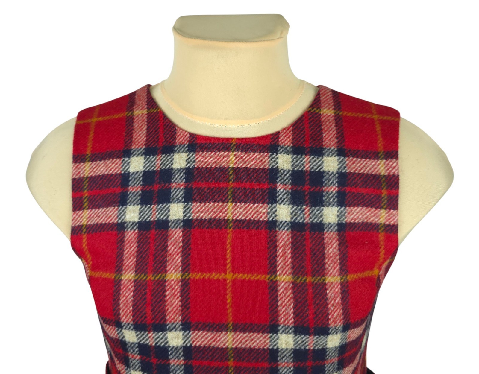 Hobbs Moon Red Wool Tartan Check Tweed Dress Size UK 10 / US 6 (S)